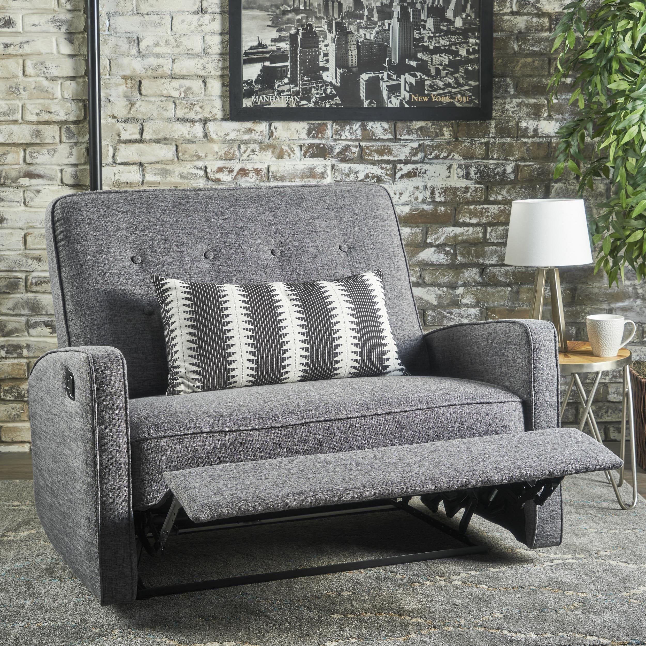 buttoned fabric reclining loveseat nh825103 buttoned fabric reclining loveseat nh825103