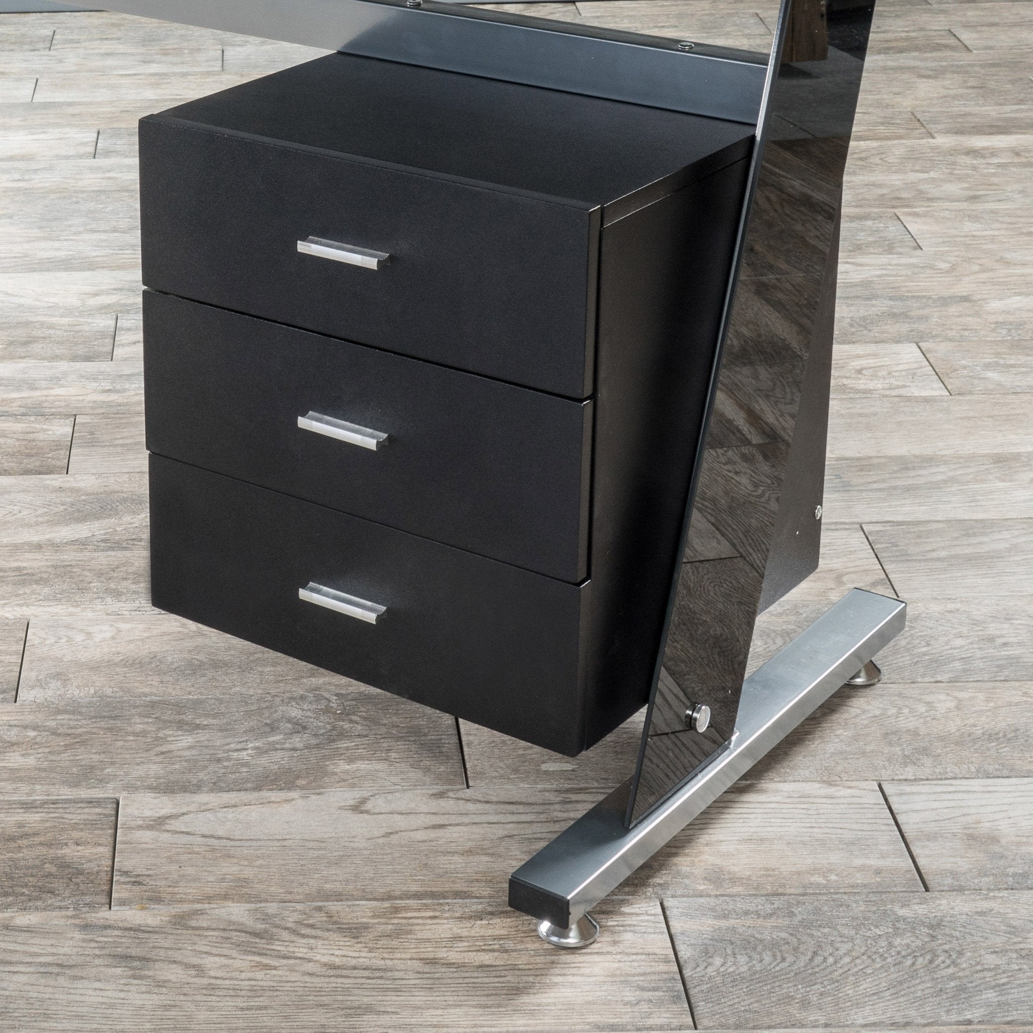 modern tempered glass computer desk with storage nh865592 modern tempered glass computer desk with storage nh865592