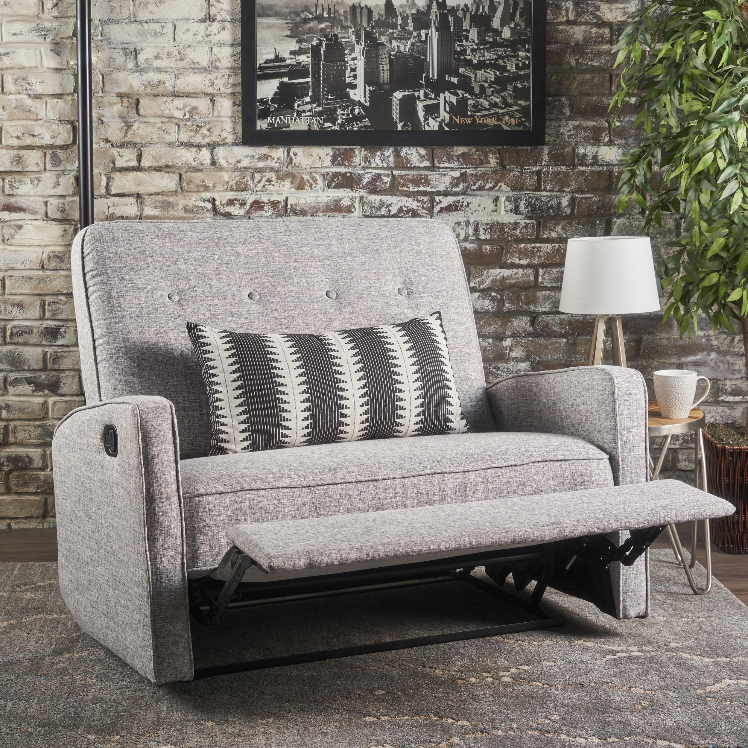 buttoned fabric reclining loveseat nh825103 buttoned fabric reclining loveseat nh825103