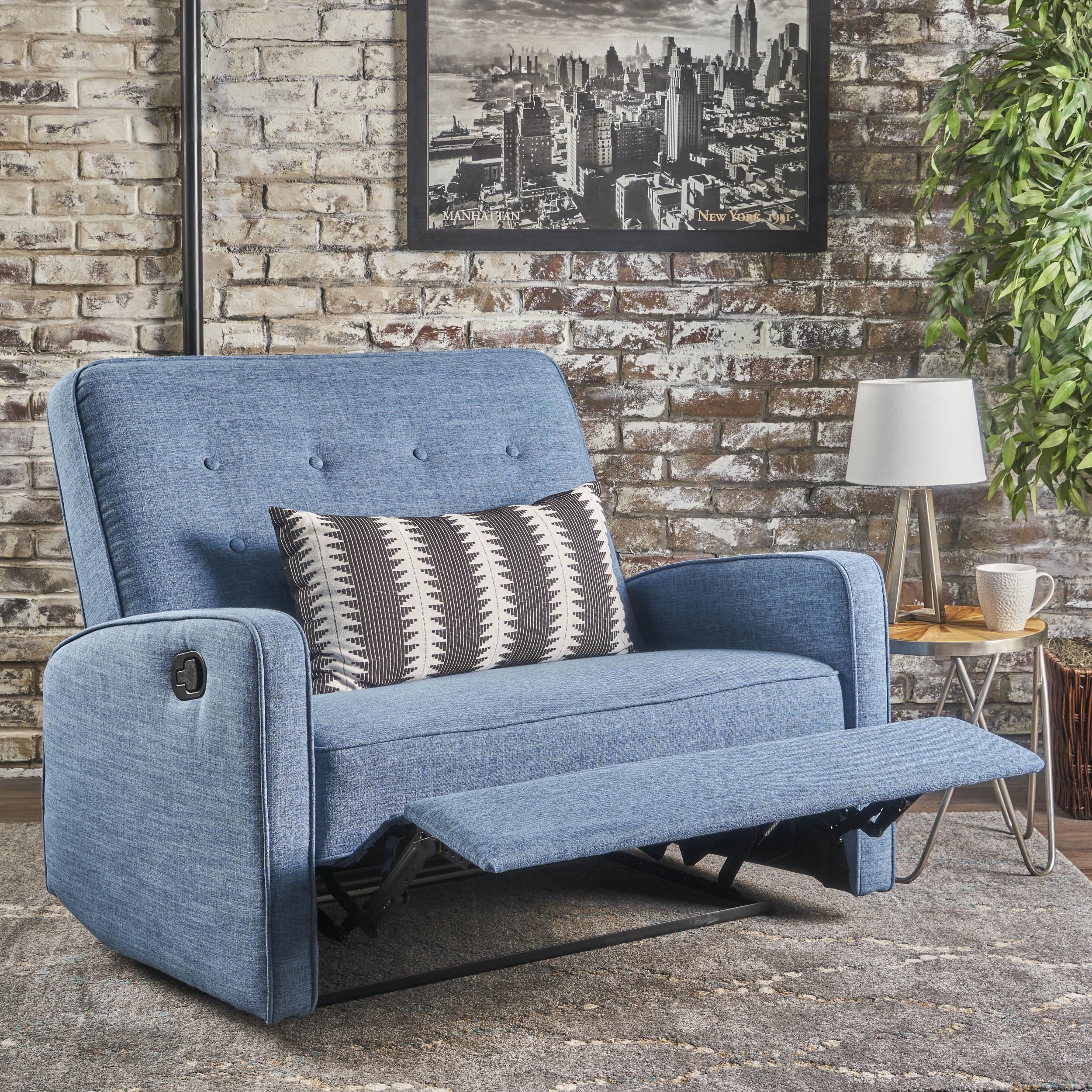 buttoned fabric reclining loveseat nh825103 buttoned fabric reclining loveseat nh825103
