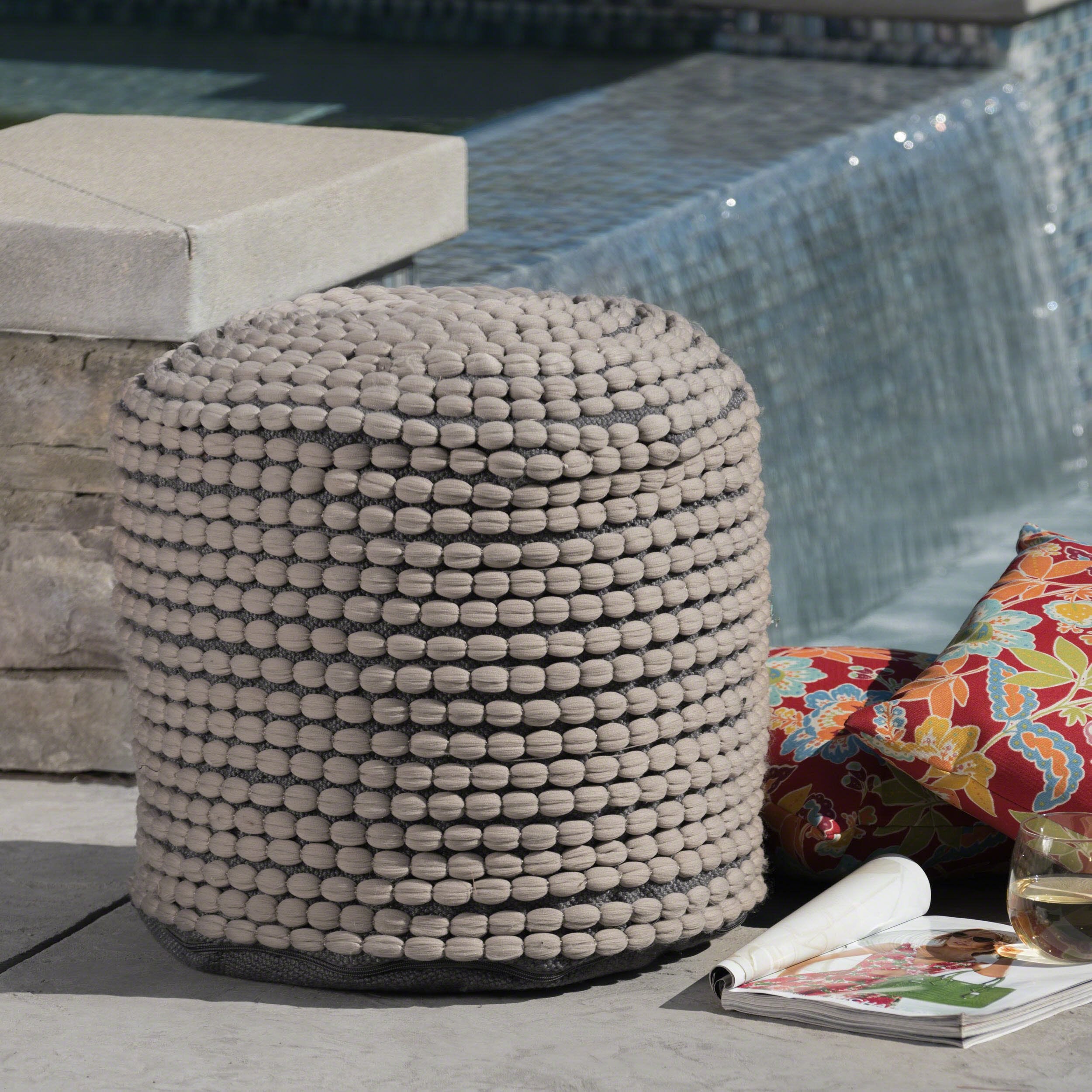 outdoor handcrafted modern water resistant fabric cylinder pouf ottoman nh751303 outdoor handcrafted modern water resistant fabric cylinder pouf ottoman nh751303