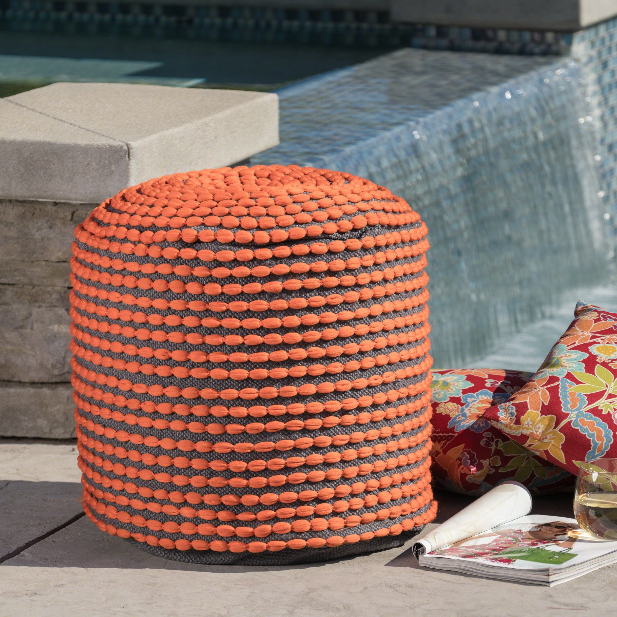 outdoor handcrafted modern water resistant fabric cylinder pouf ottoman nh751303 outdoor handcrafted modern water resistant fabric cylinder pouf ottoman nh751303