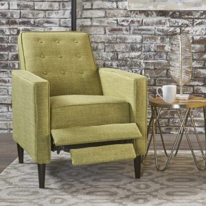 mid century modern tufted back fabric recliner nh173103