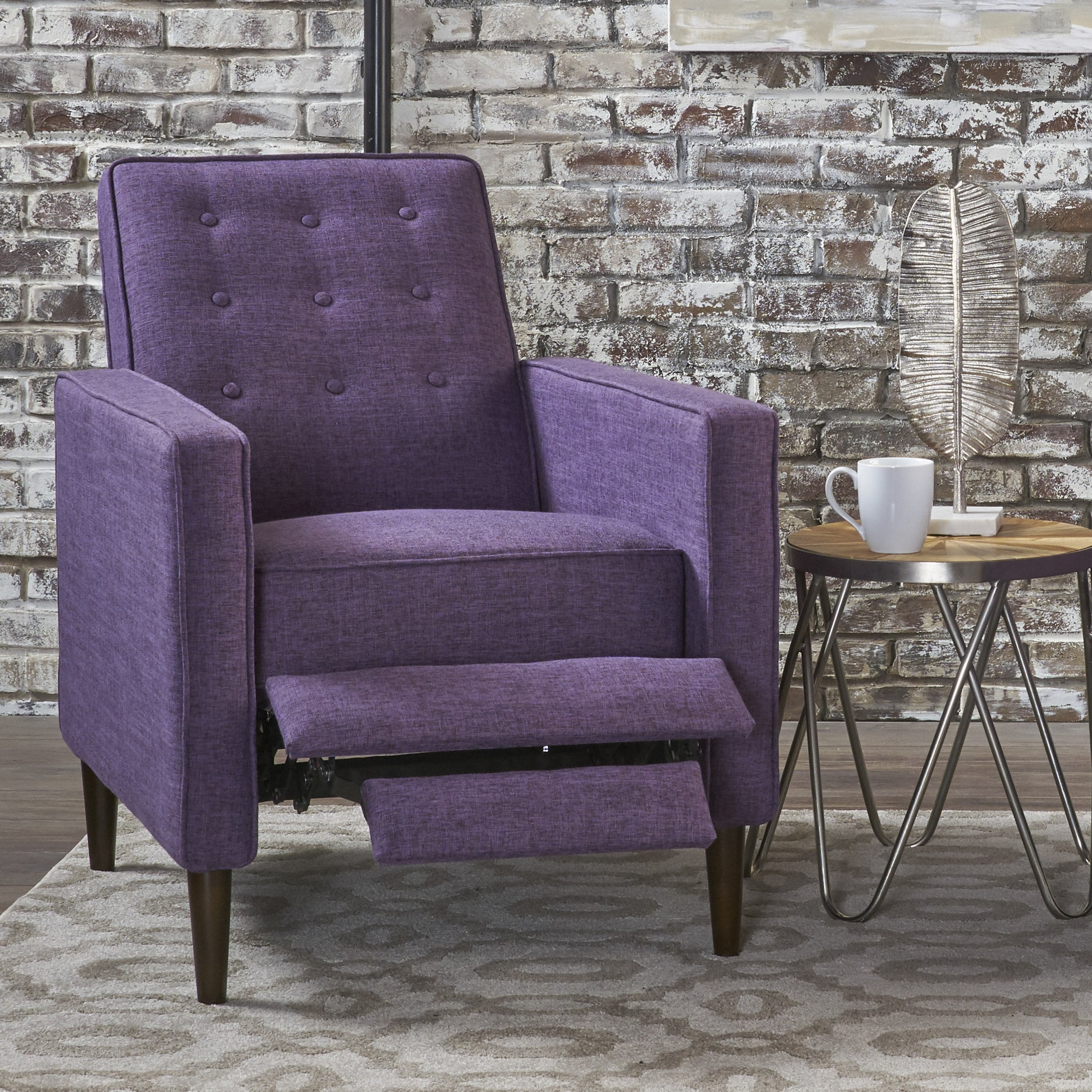 mid century modern tufted back fabric recliner nh173103 mid century modern tufted back fabric recliner nh173103