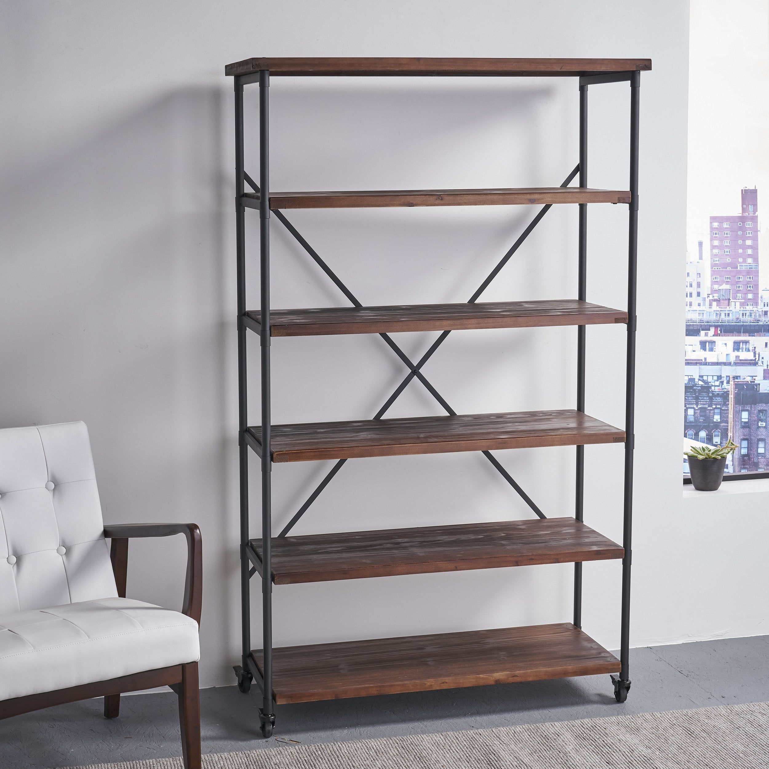 industrial design 5 shelf etagere bookcase on wheels nh732903 industrial design 5 shelf etagere bookcase on wheels nh732903
