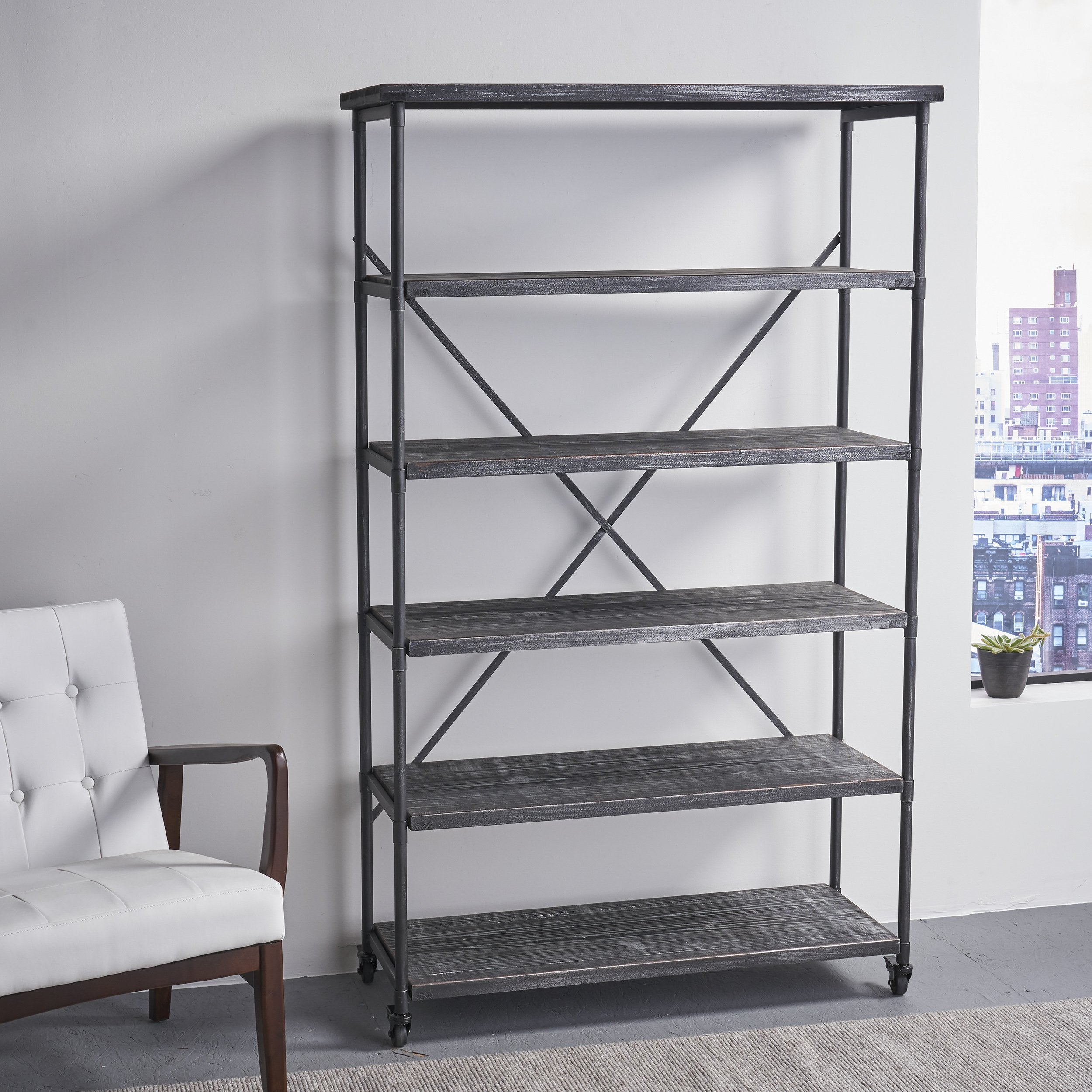 industrial design 5 shelf etagere bookcase on wheels nh732903 industrial design 5 shelf etagere bookcase on wheels nh732903