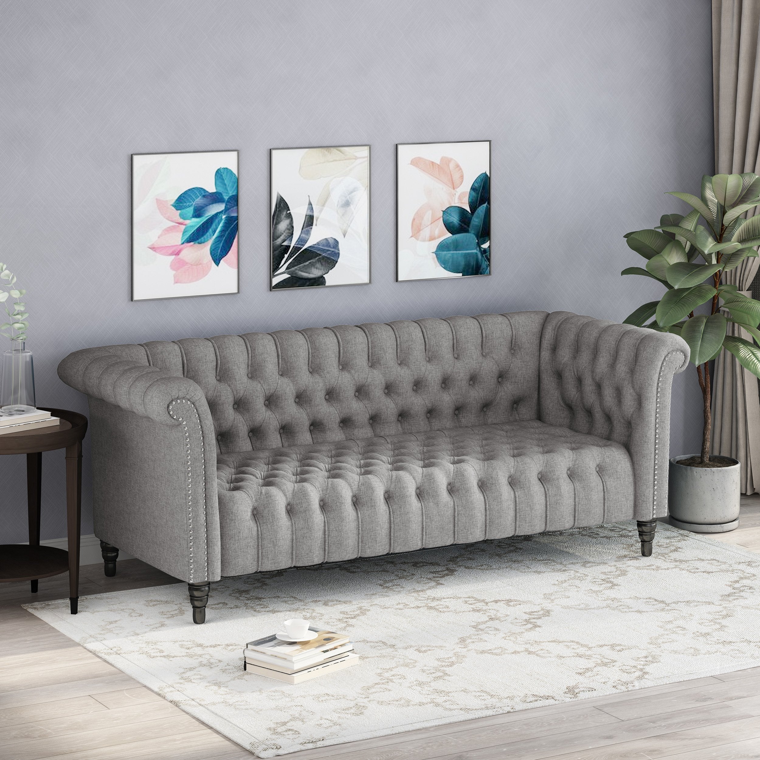 button tufted rolled back upholstered sofa nh931903 button tufted rolled back upholstered sofa nh931903