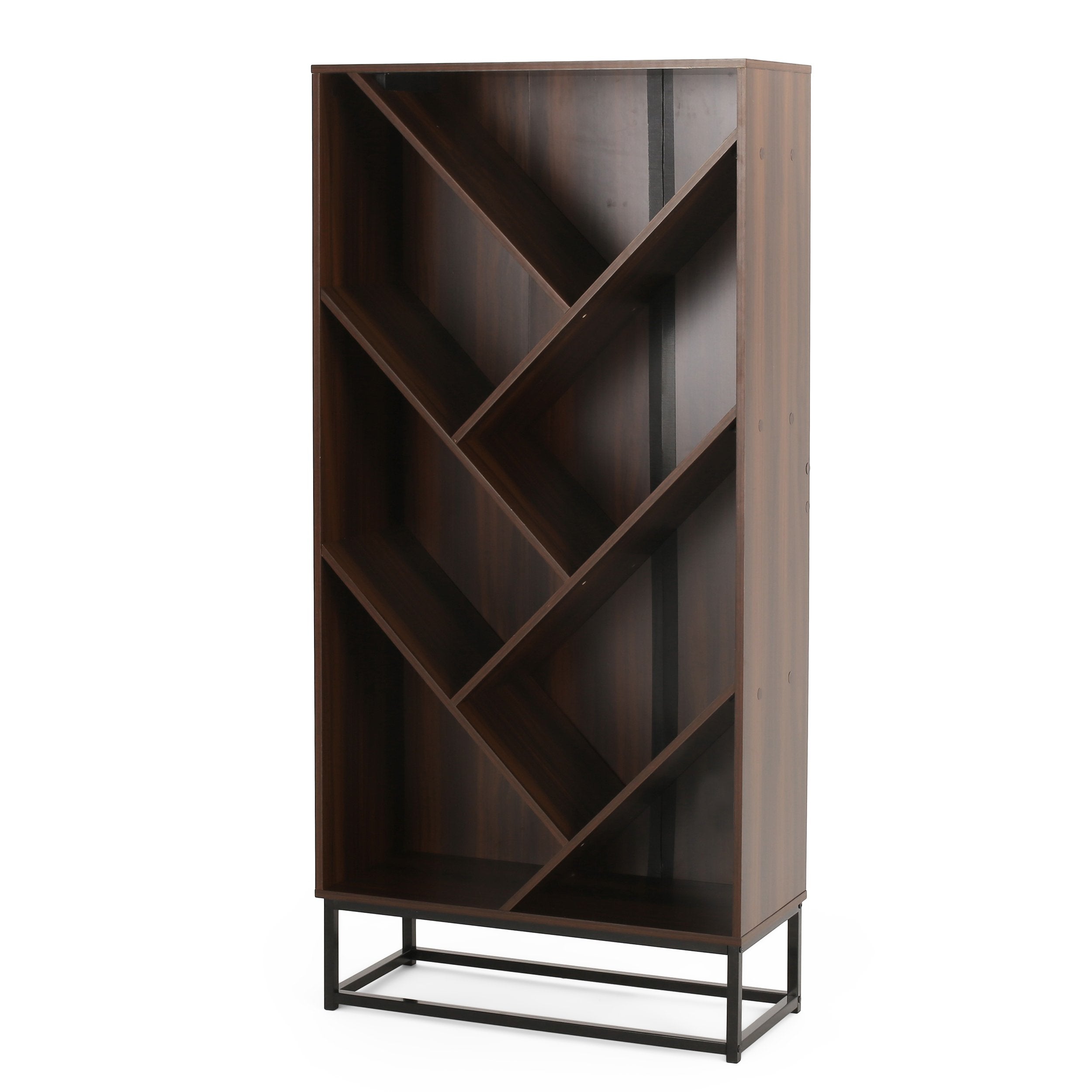 modern industrial 6 shelf v bookcase nh206413 modern industrial 6 shelf v bookcase nh206413