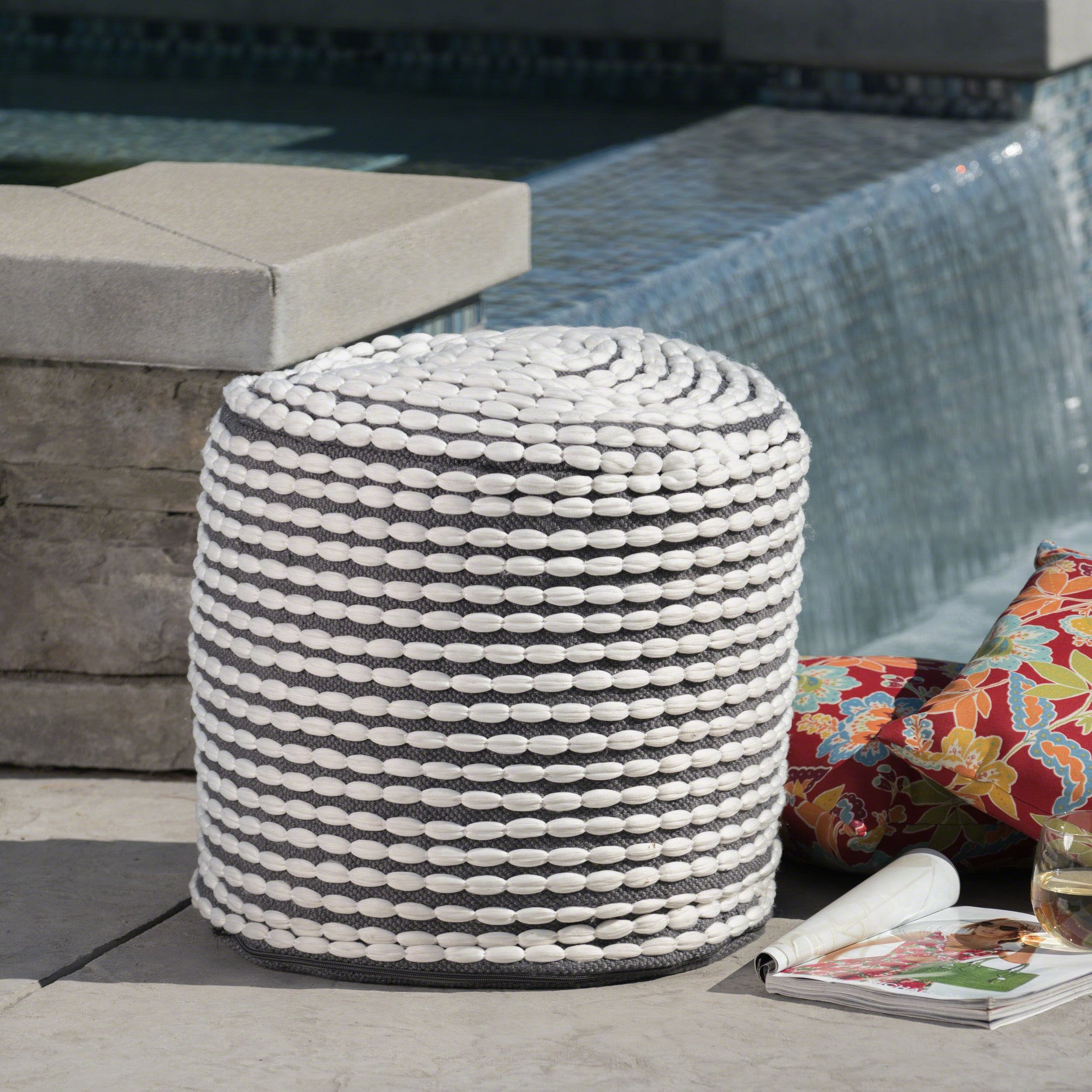 outdoor handcrafted modern water resistant fabric cylinder pouf ottoman nh751303 outdoor handcrafted modern water resistant fabric cylinder pouf ottoman nh751303