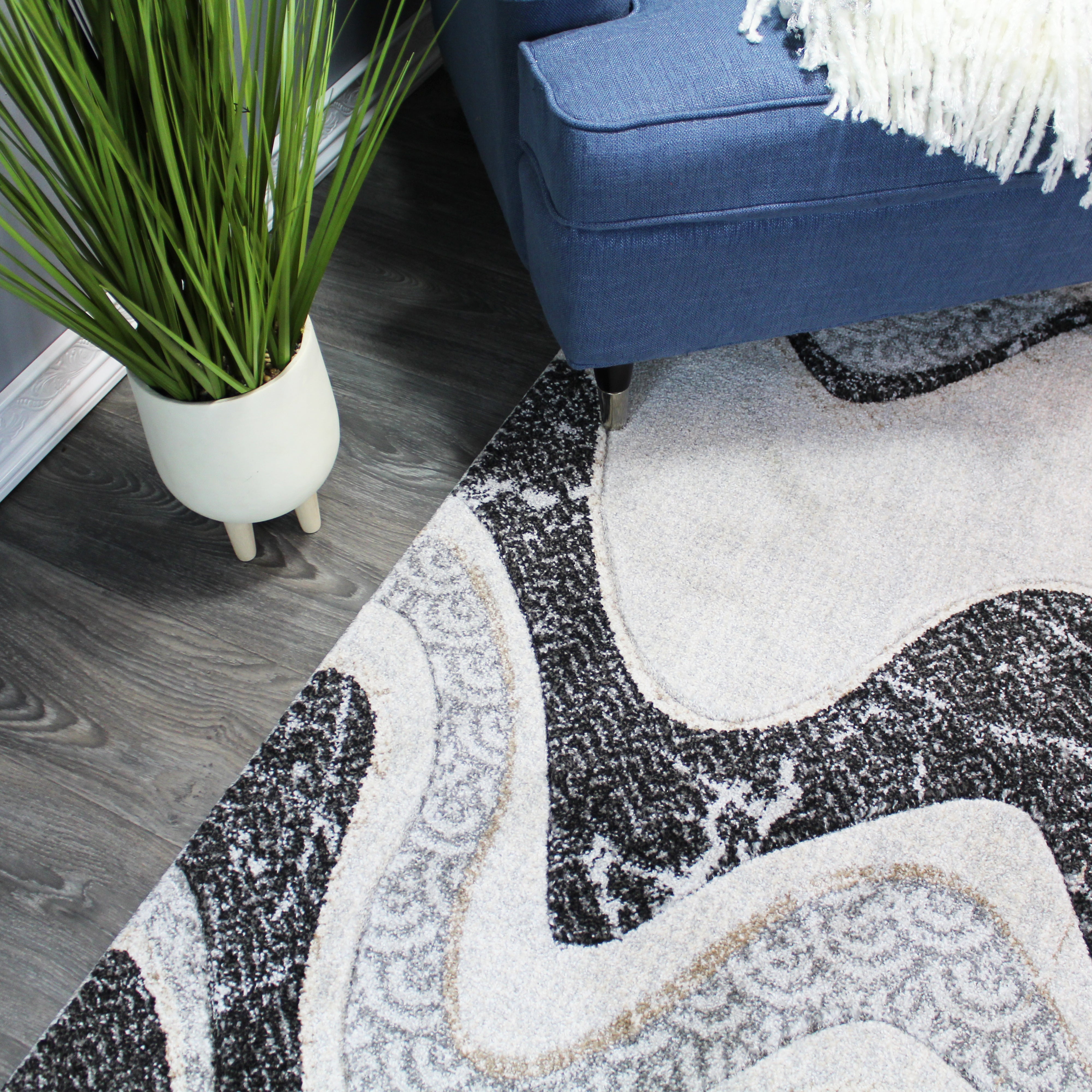 natural geo jasmine modern wavy abstract gray/black area rug natural geo jasmine modern wavy abstract gray/black area rug