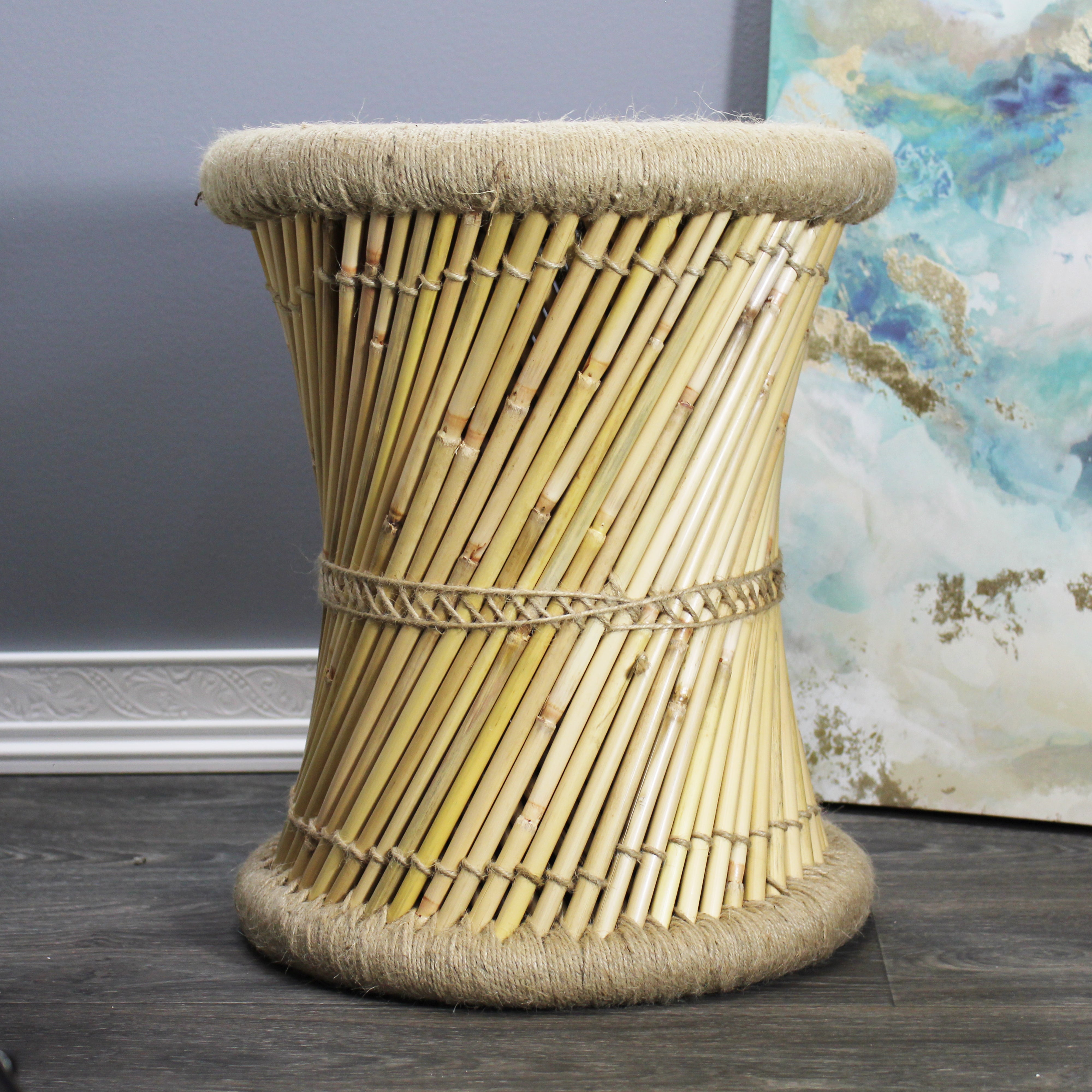 natural geo moray decorative handwoven jute accent stool natural geo moray decorative handwoven jute accent stool