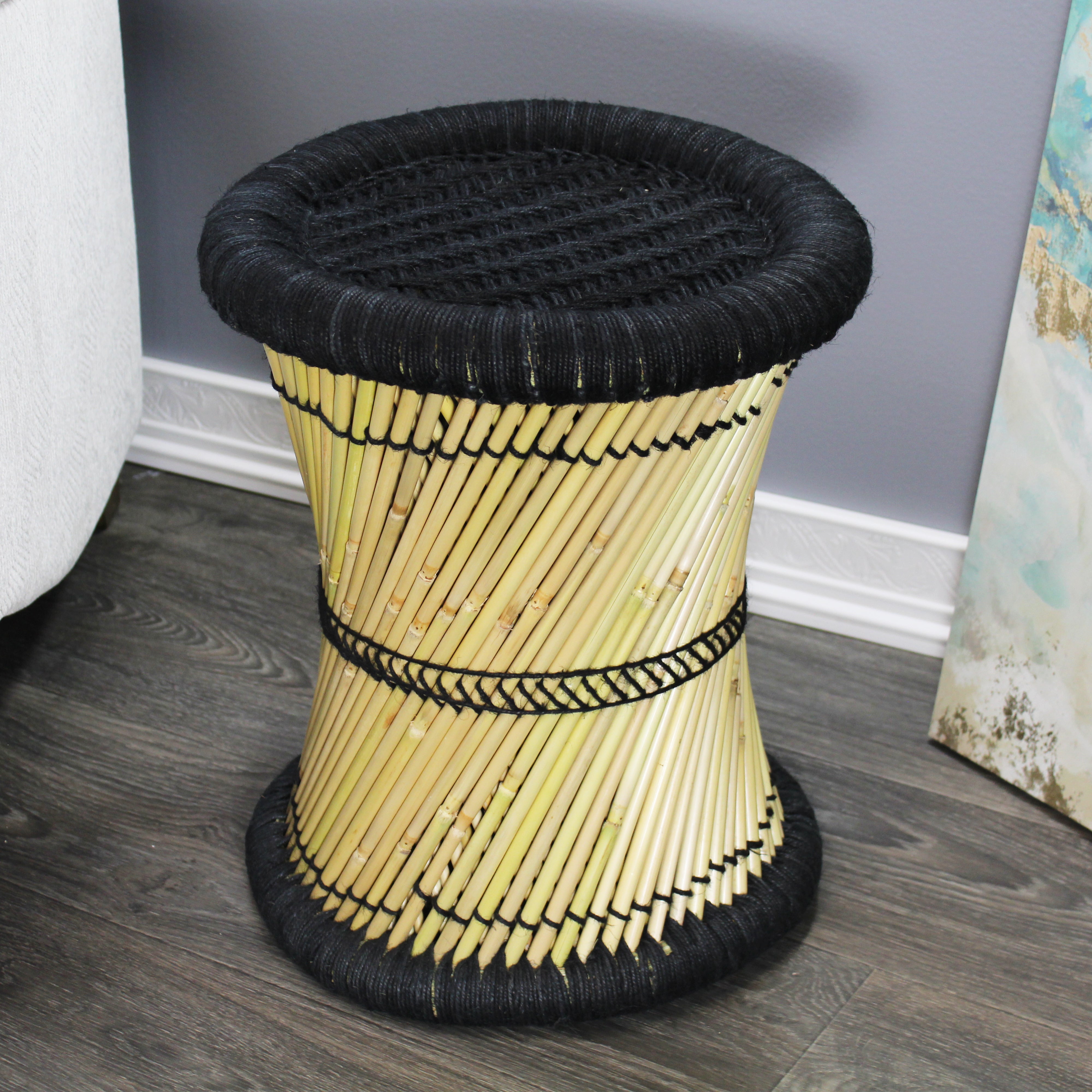 natural geo moray decorative handwoven jute accent stool natural geo moray decorative handwoven jute accent stool