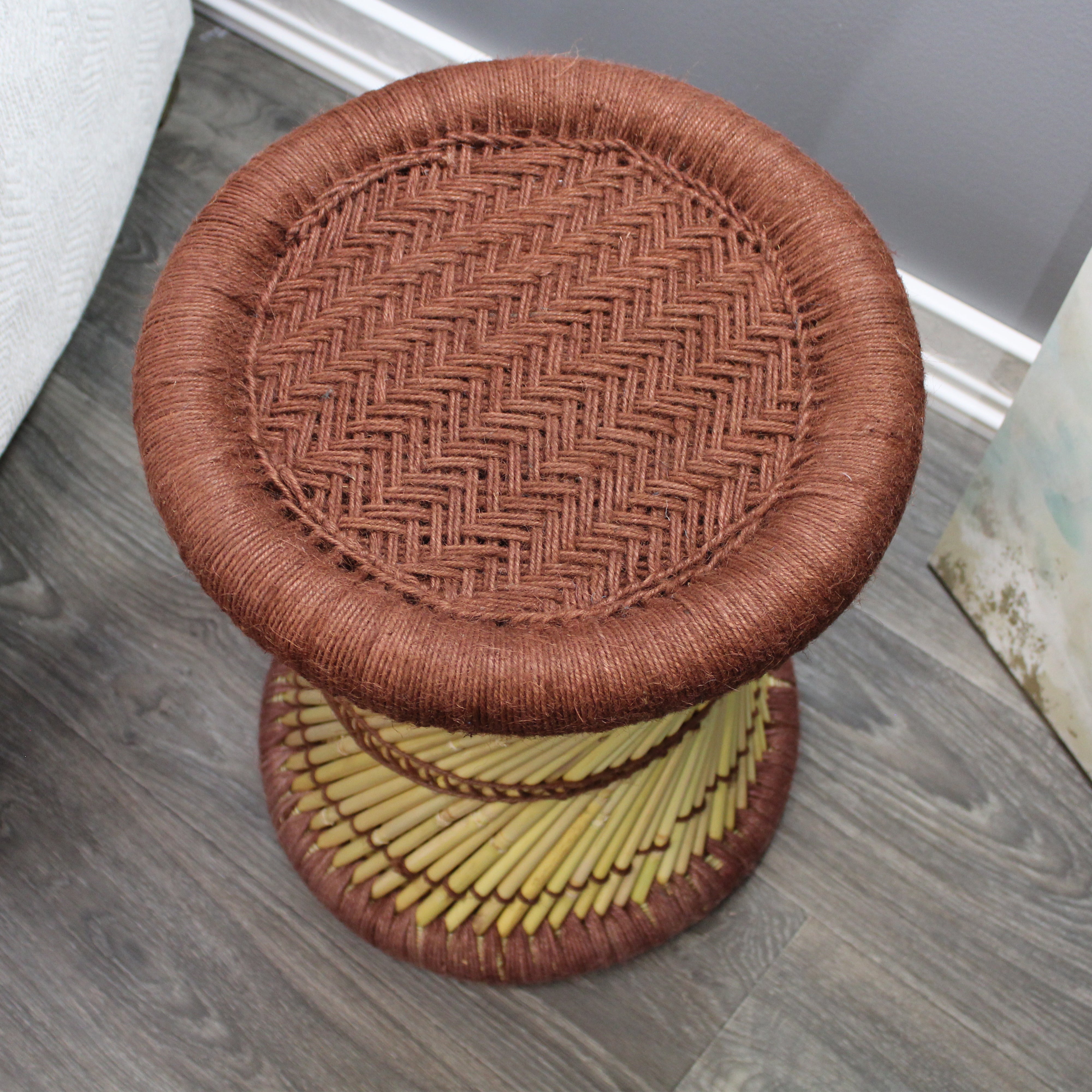 natural geo moray decorative handwoven jute accent stool natural geo moray decorative handwoven jute accent stool