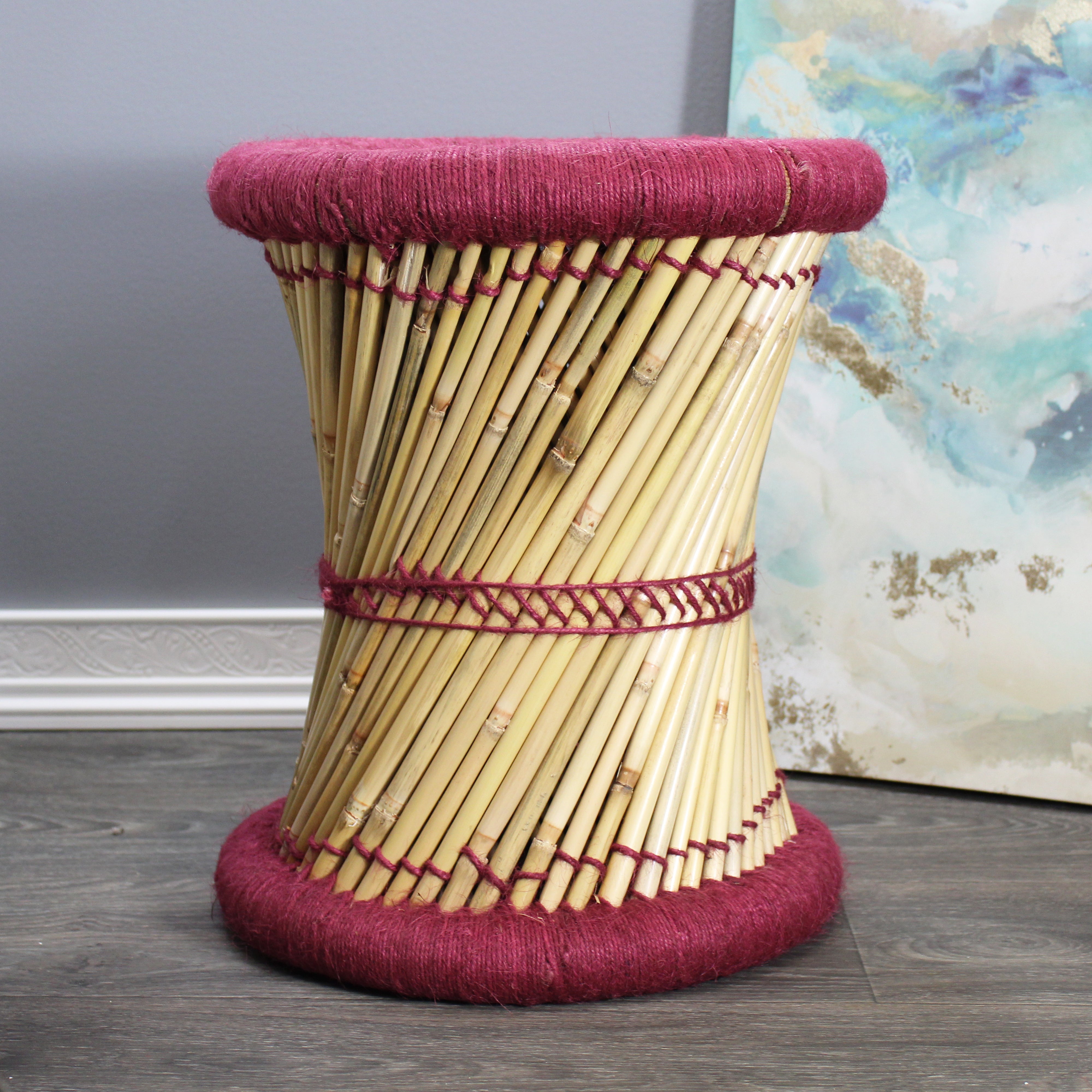 natural geo moray decorative handwoven jute accent stool natural geo moray decorative handwoven jute accent stool