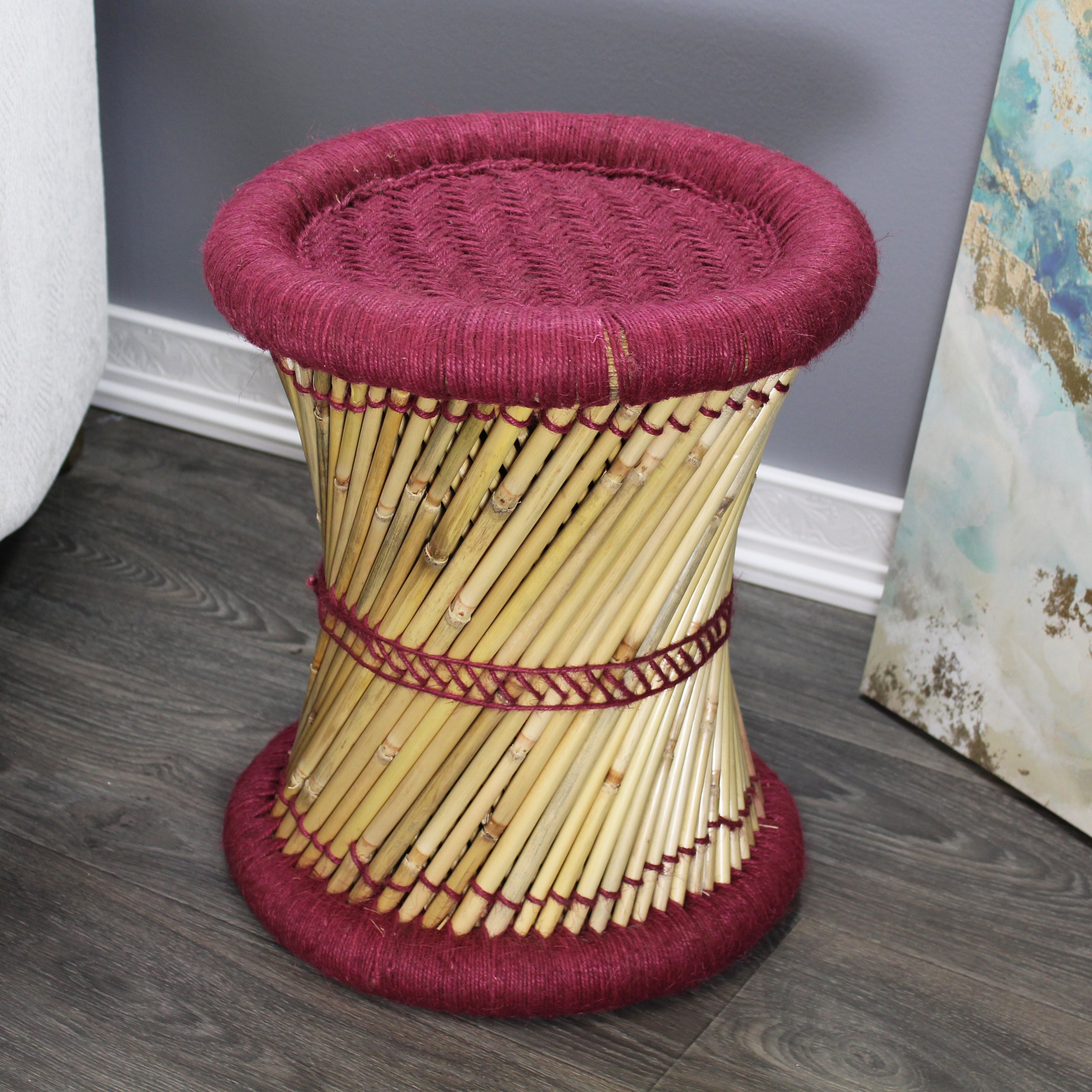 natural geo moray decorative handwoven jute accent stool (set of 2) natural geo moray decorative handwoven jute accent stool (set of 2)