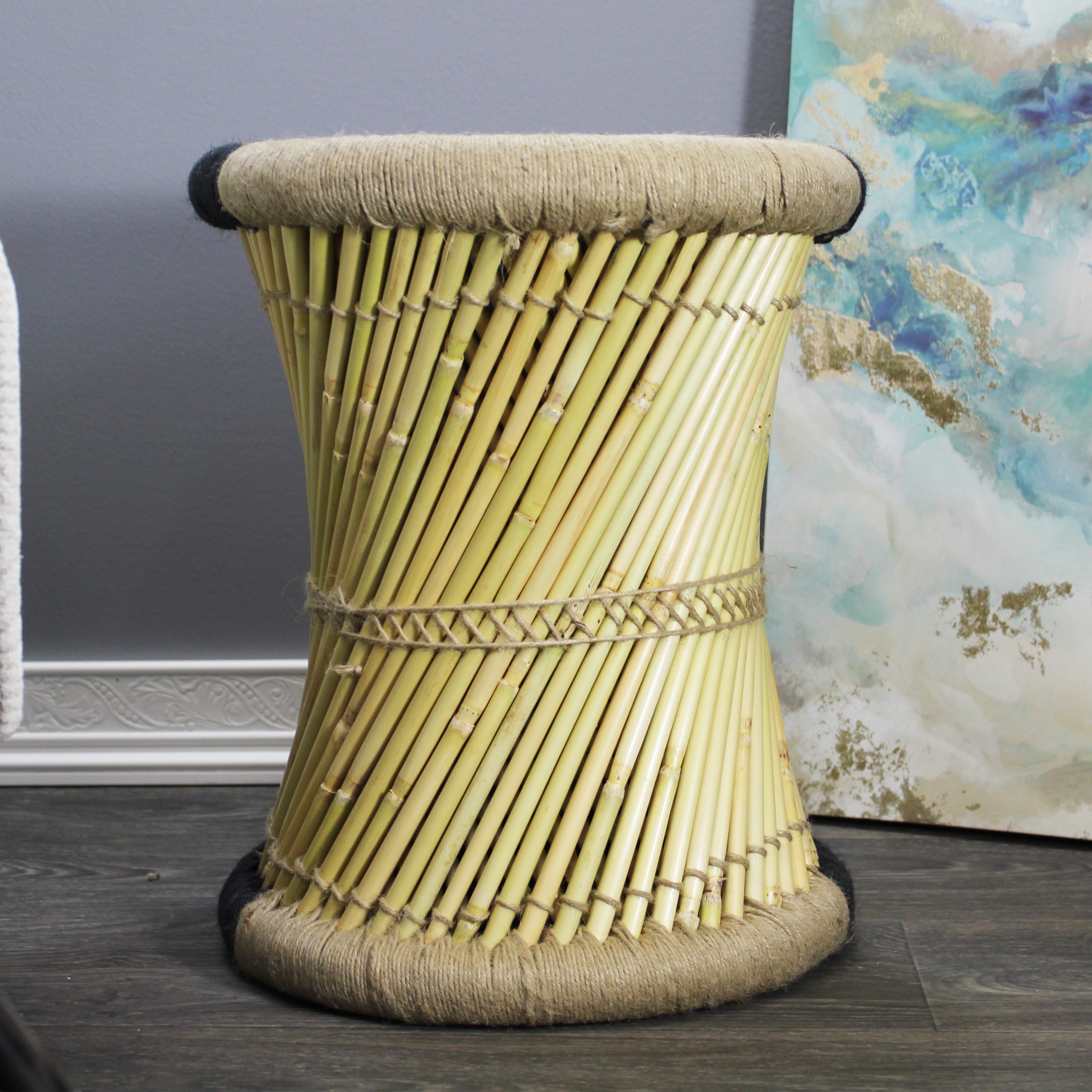 natural geo moray decorative handwoven jute accent stool natural geo moray decorative handwoven jute accent stool