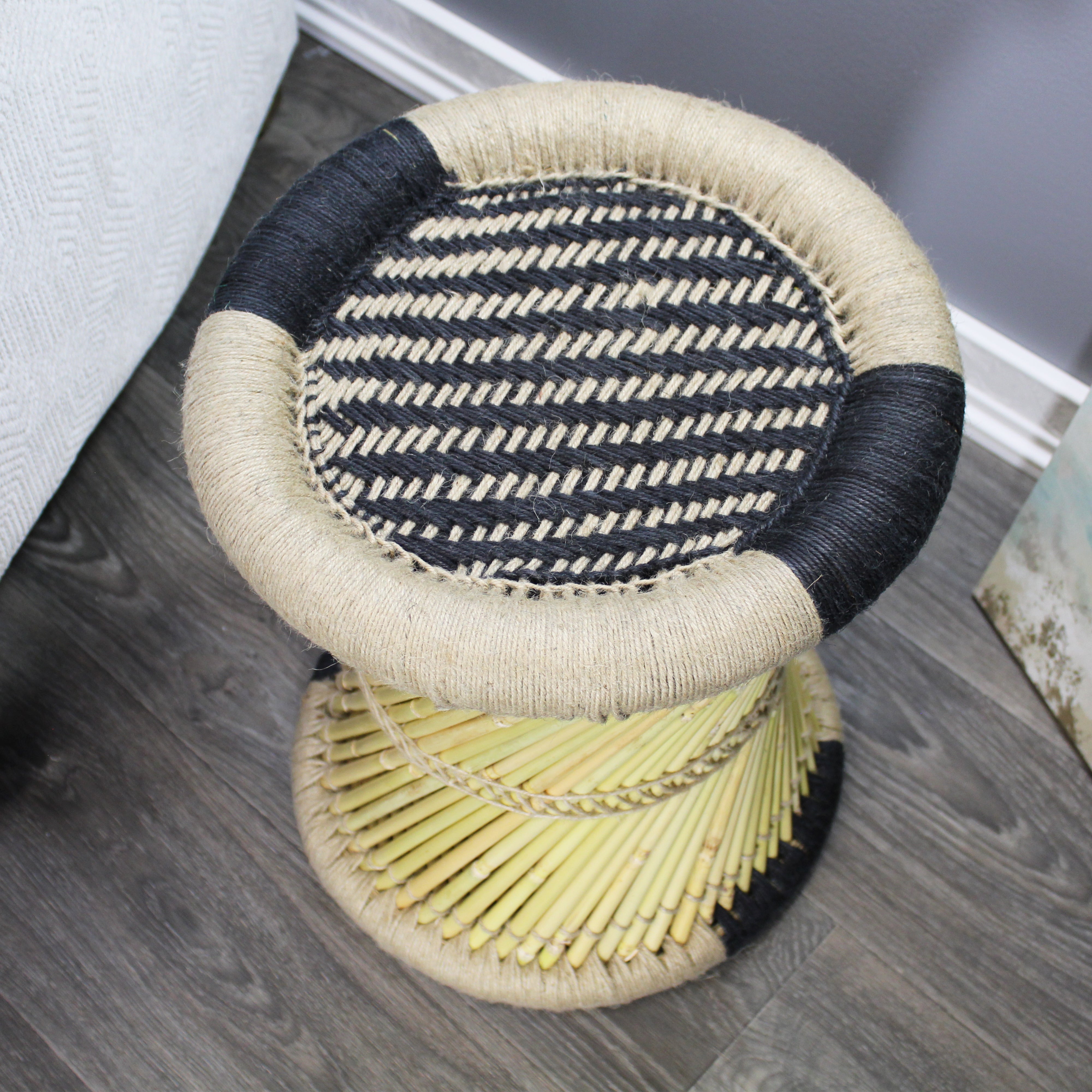 natural geo moray decorative handwoven jute accent stool natural geo moray decorative handwoven jute accent stool
