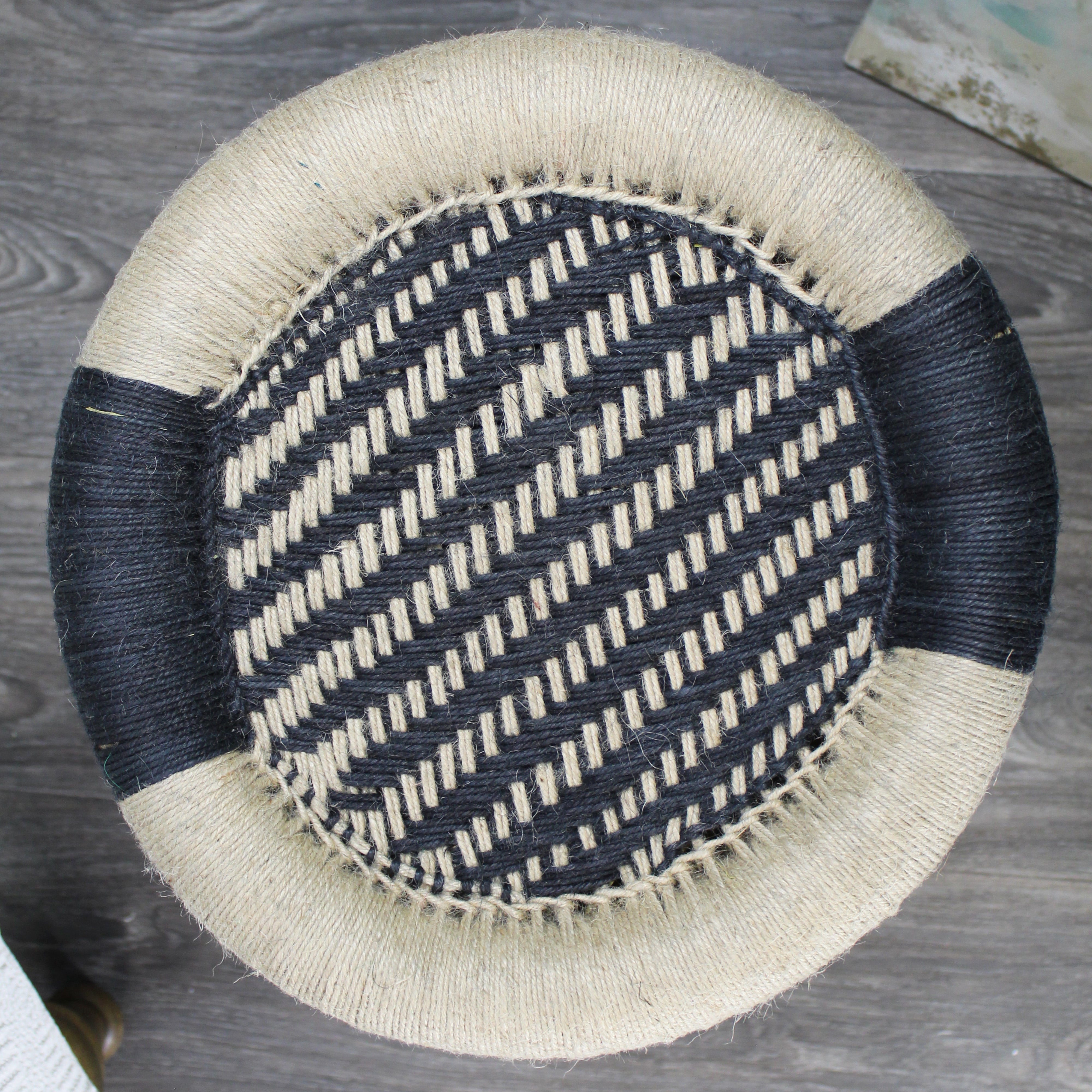 natural geo moray decorative handwoven jute accent stool natural geo moray decorative handwoven jute accent stool