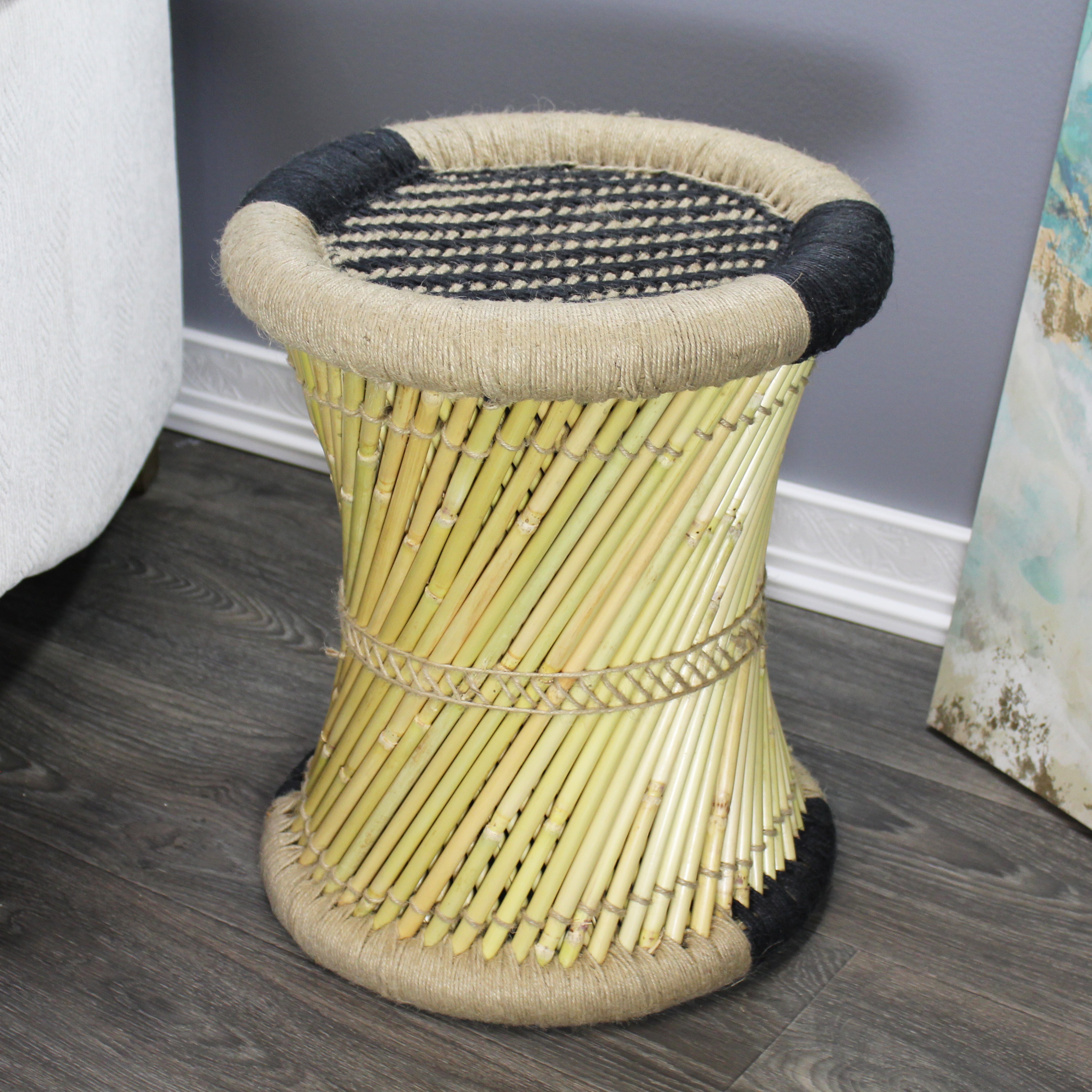 natural geo moray decorative handwoven jute accent stool natural geo moray decorative handwoven jute accent stool