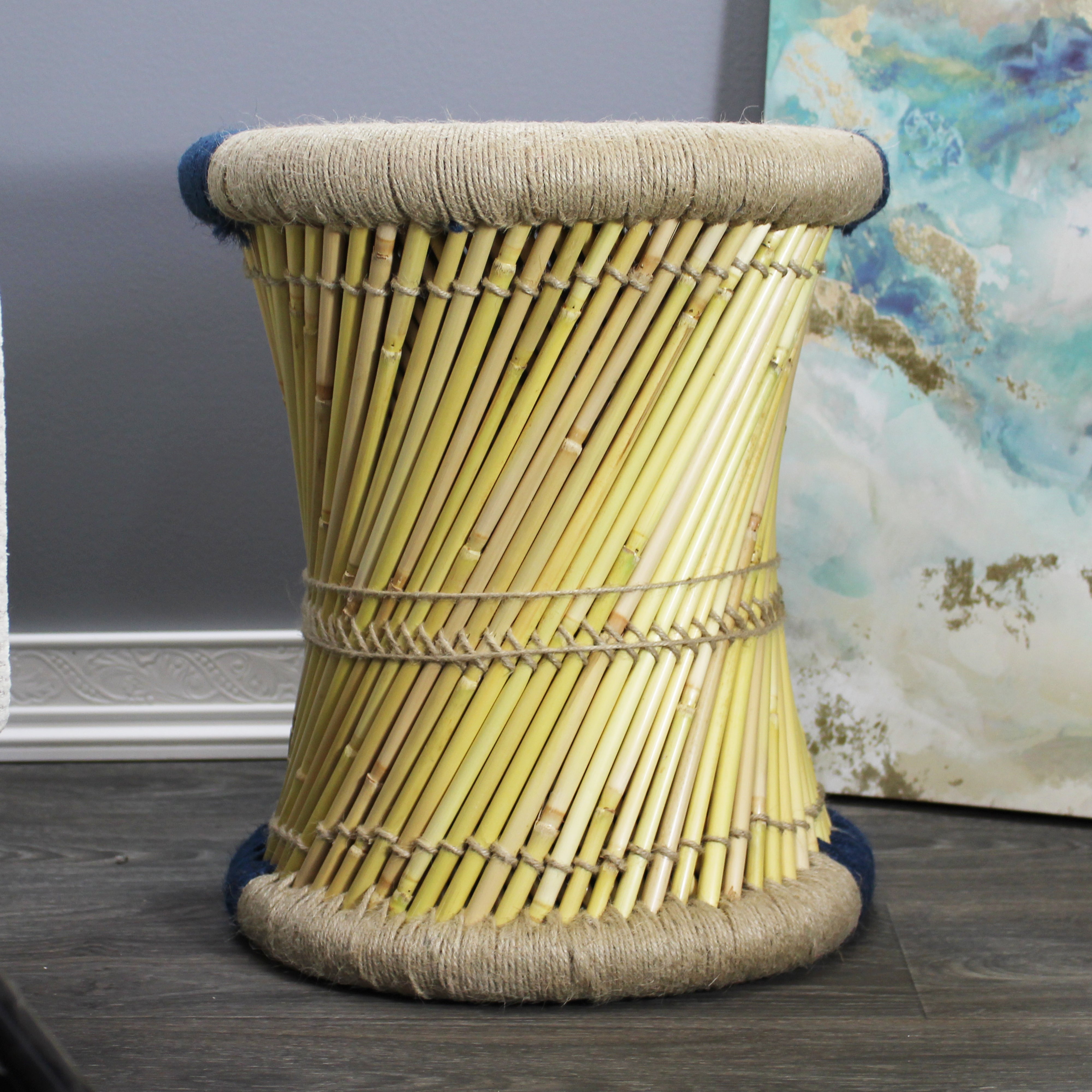 natural geo moray decorative handwoven jute accent stool natural geo moray decorative handwoven jute accent stool