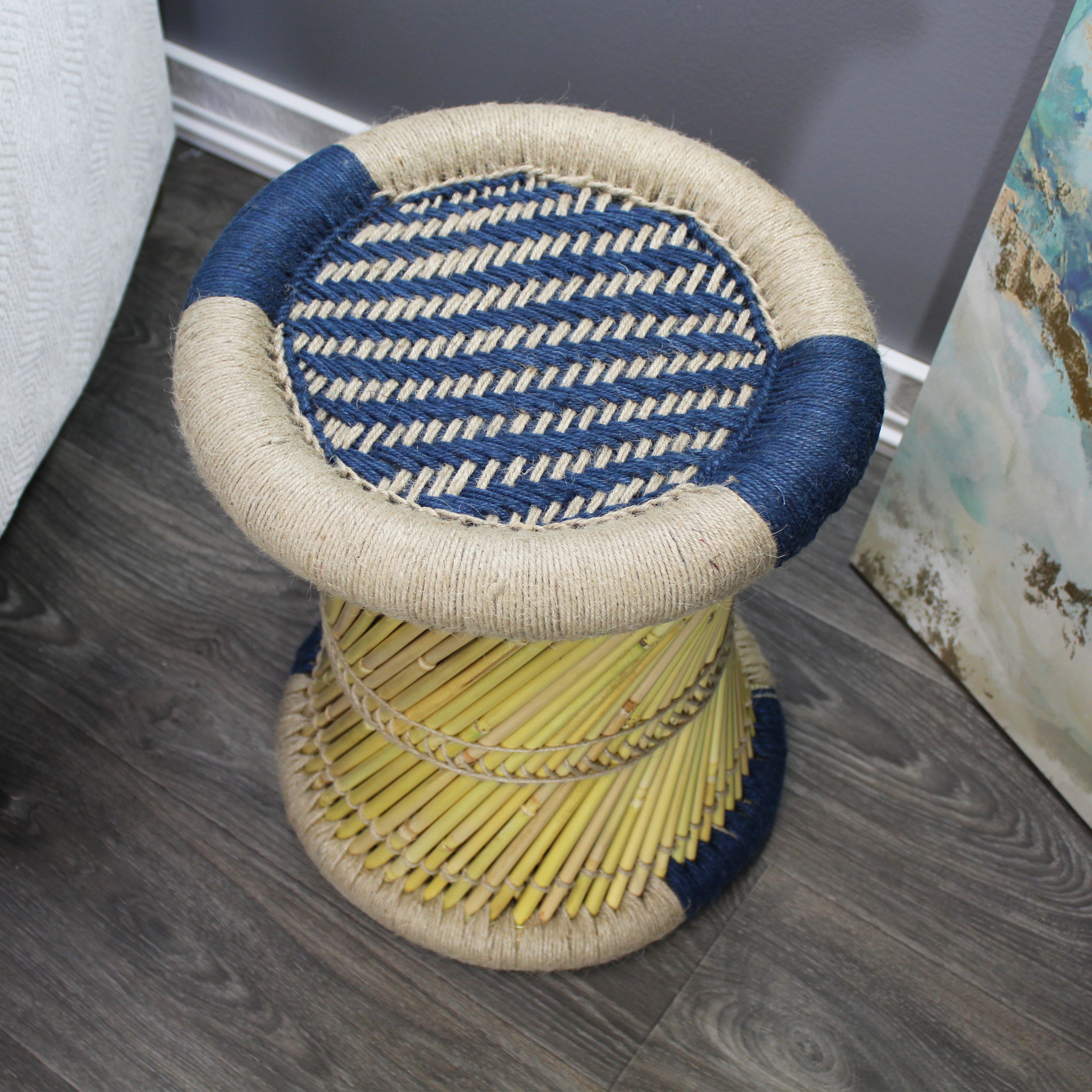 natural geo moray decorative handwoven jute accent stool (set of 2) natural geo moray decorative handwoven jute accent stool (set of 2)