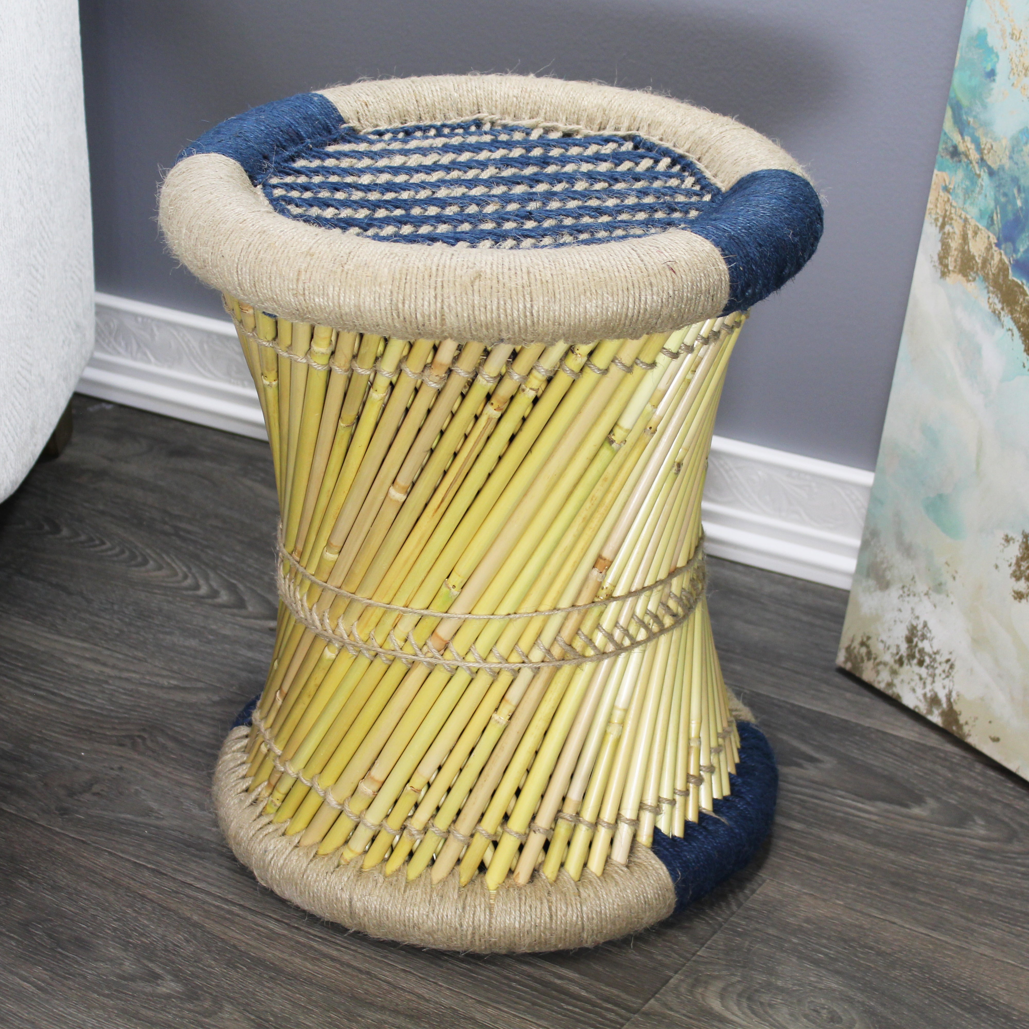 natural geo moray decorative handwoven jute accent stool natural geo moray decorative handwoven jute accent stool