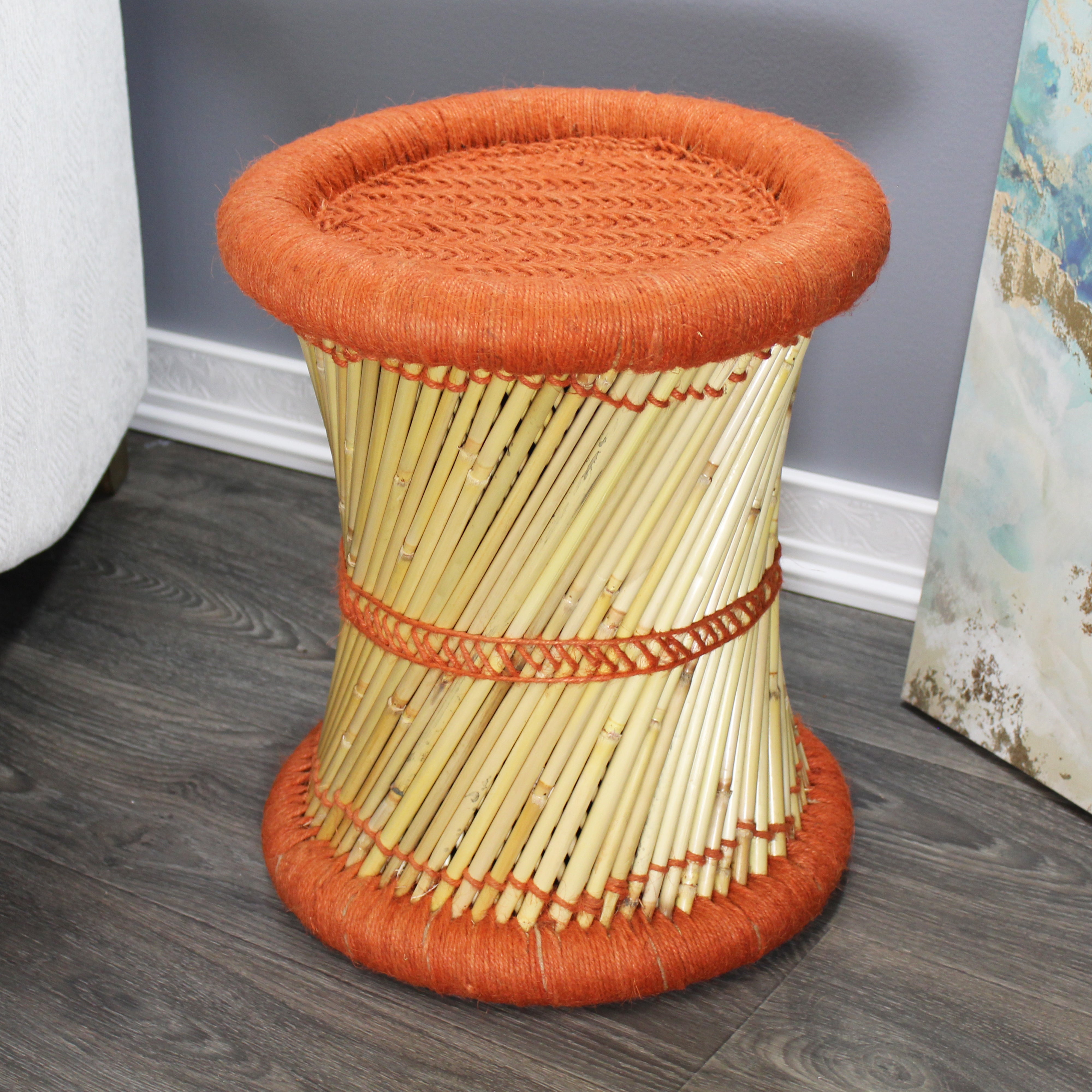 natural geo moray decorative handwoven jute accent stool natural geo moray decorative handwoven jute accent stool