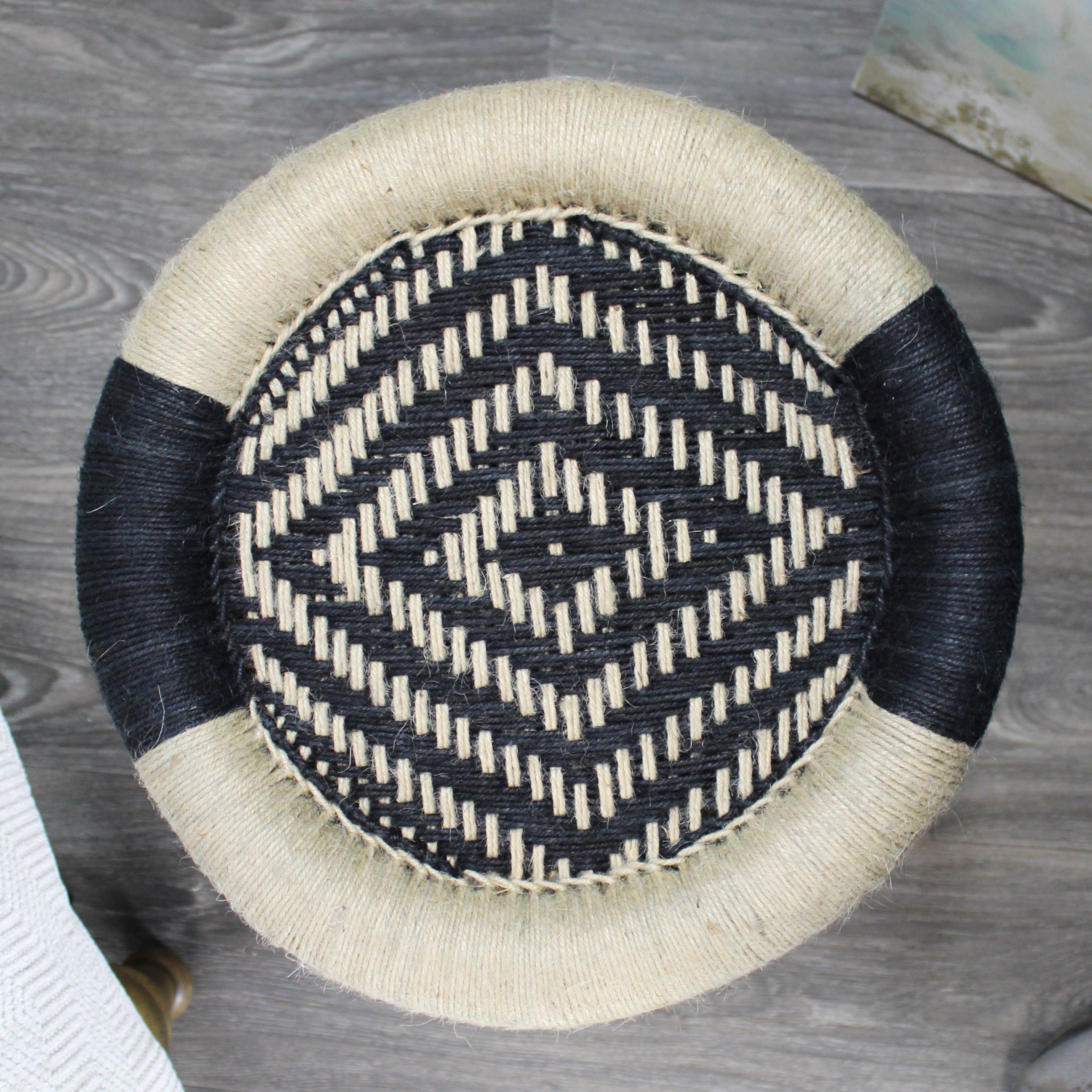natural geo moray decorative handwoven jute accent stool natural geo moray decorative handwoven jute accent stool