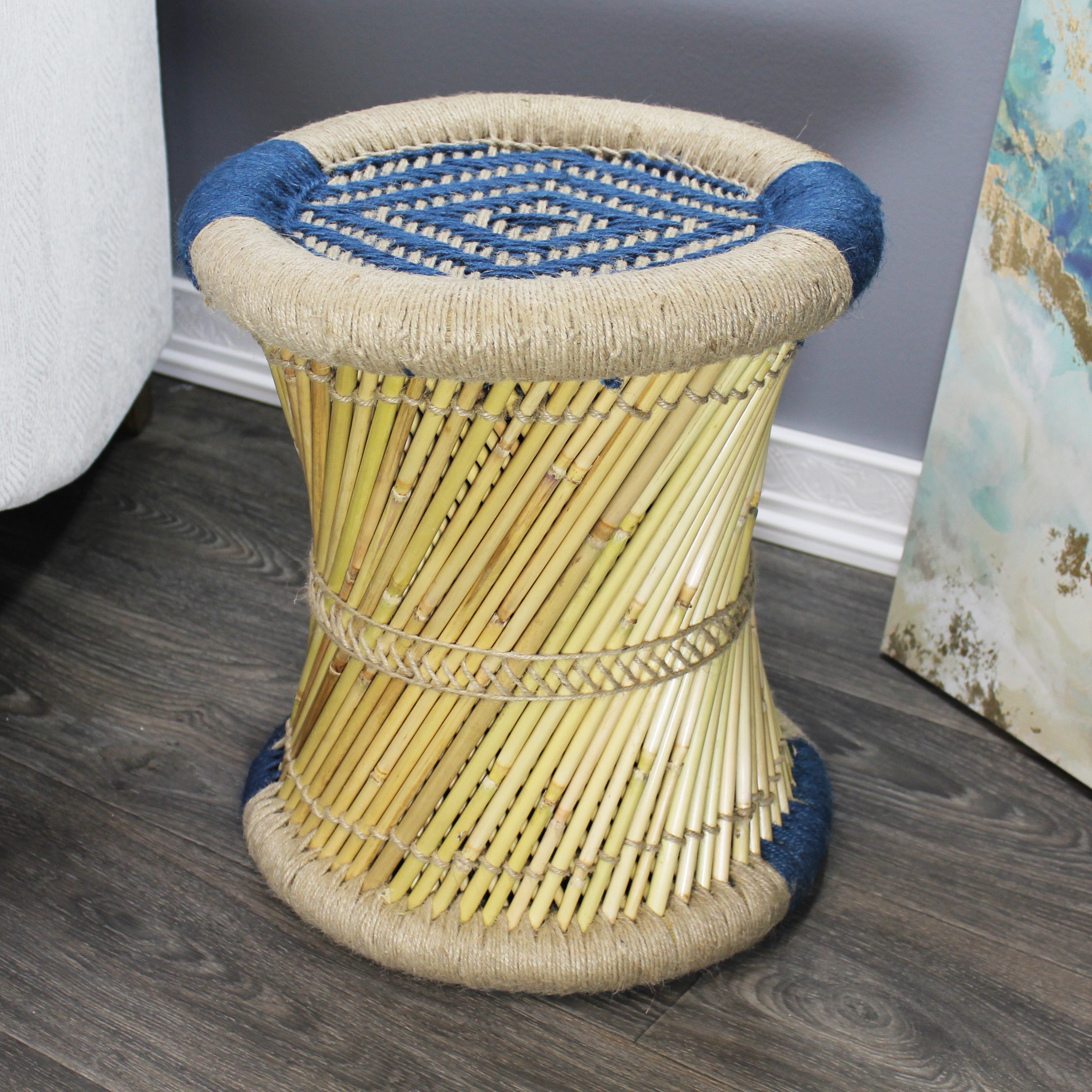 natural geo moray decorative handwoven jute accent stool natural geo moray decorative handwoven jute accent stool