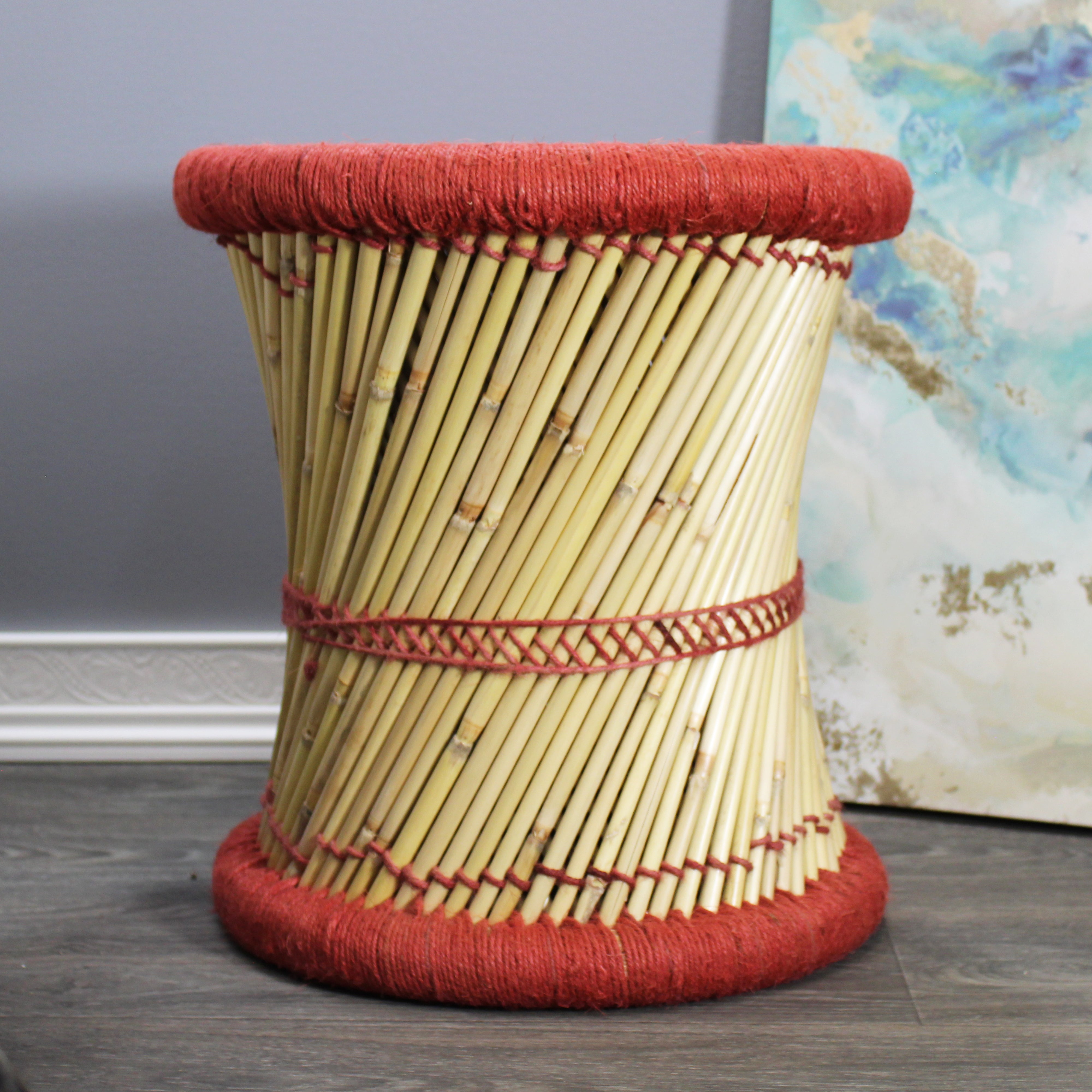 natural geo moray decorative handwoven jute accent stool (set of 2) natural geo moray decorative handwoven jute accent stool (set of 2)