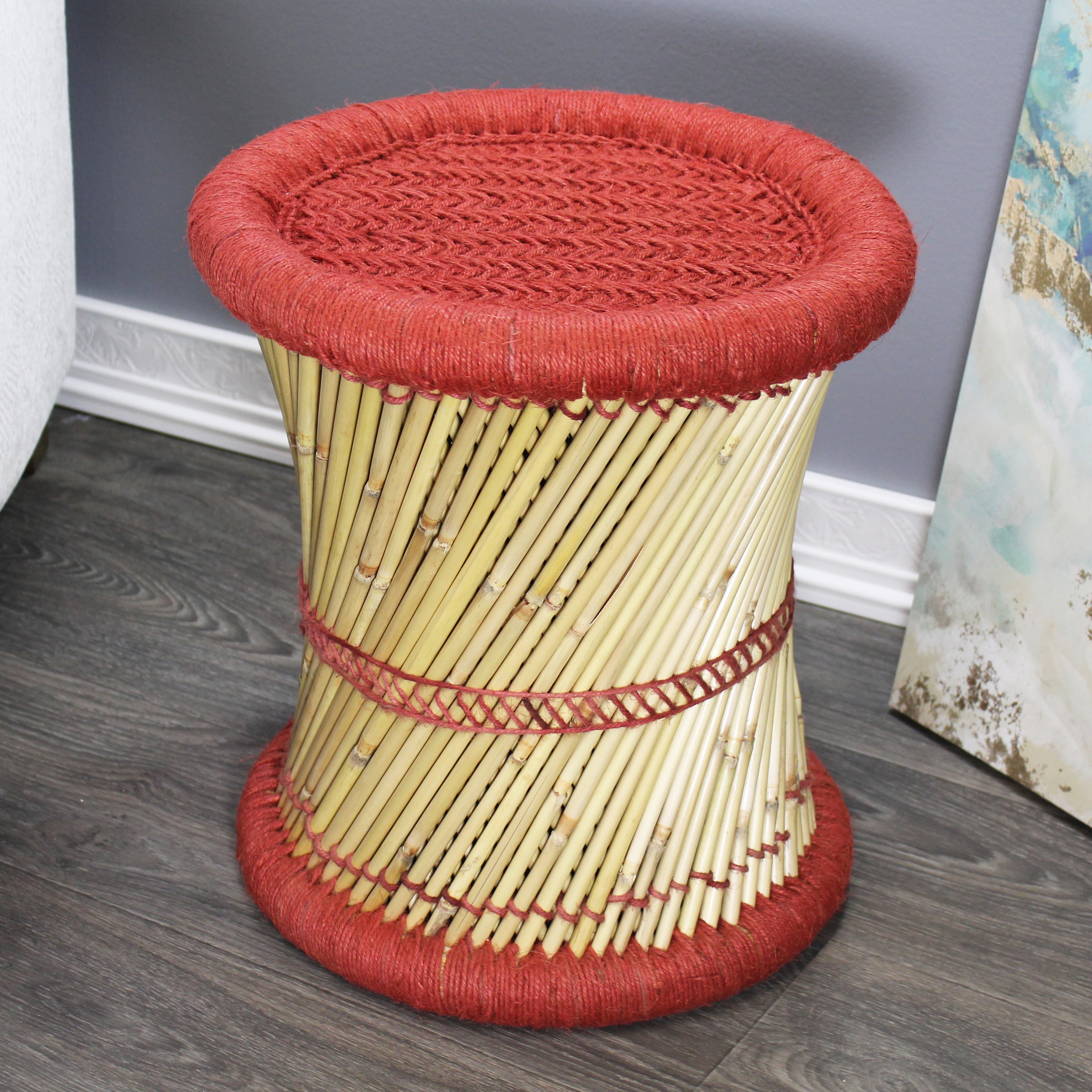 natural geo moray decorative handwoven jute accent stool natural geo moray decorative handwoven jute accent stool