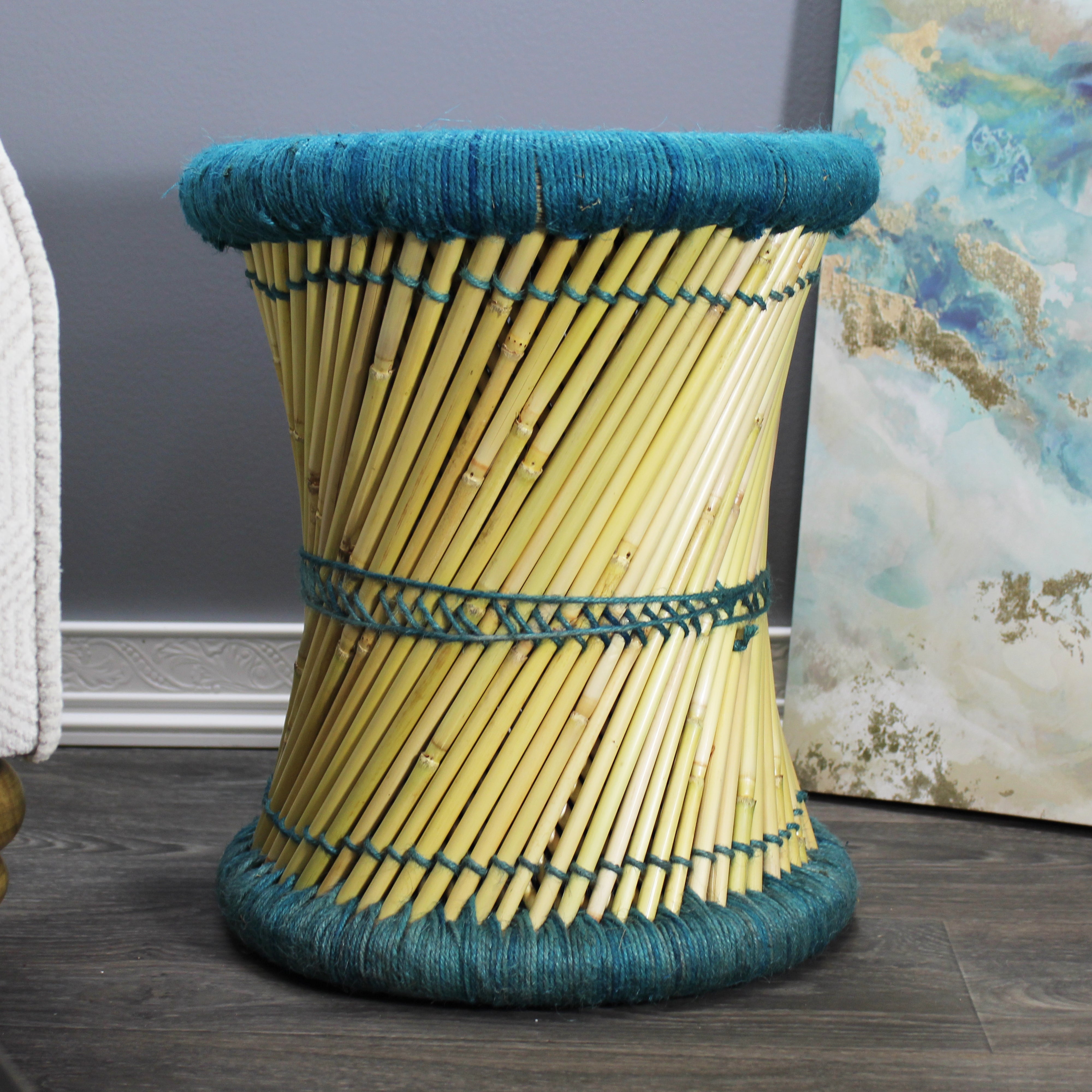 natural geo moray decorative handwoven jute accent stool natural geo moray decorative handwoven jute accent stool