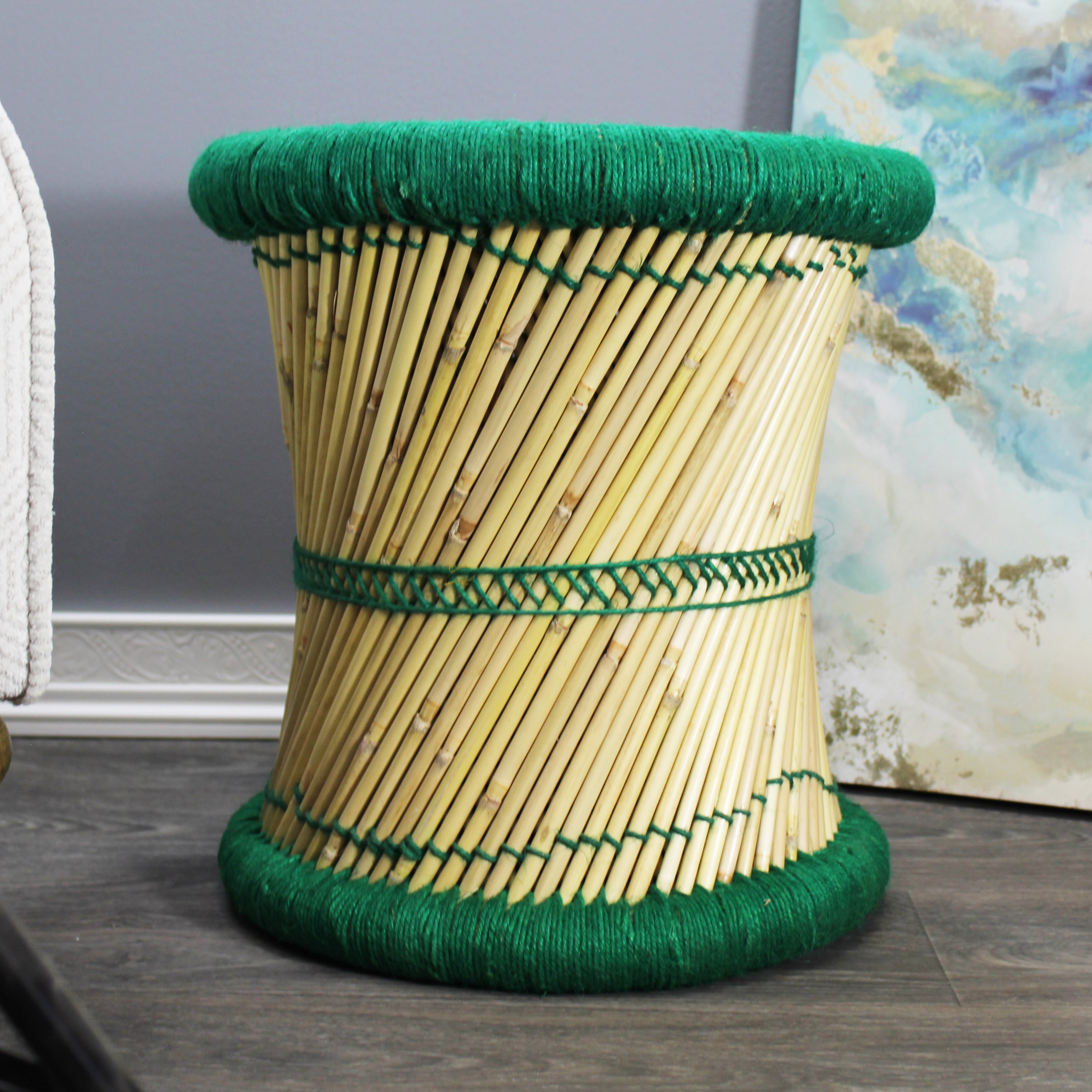 natural geo moray decorative handwoven jute accent stool natural geo moray decorative handwoven jute accent stool
