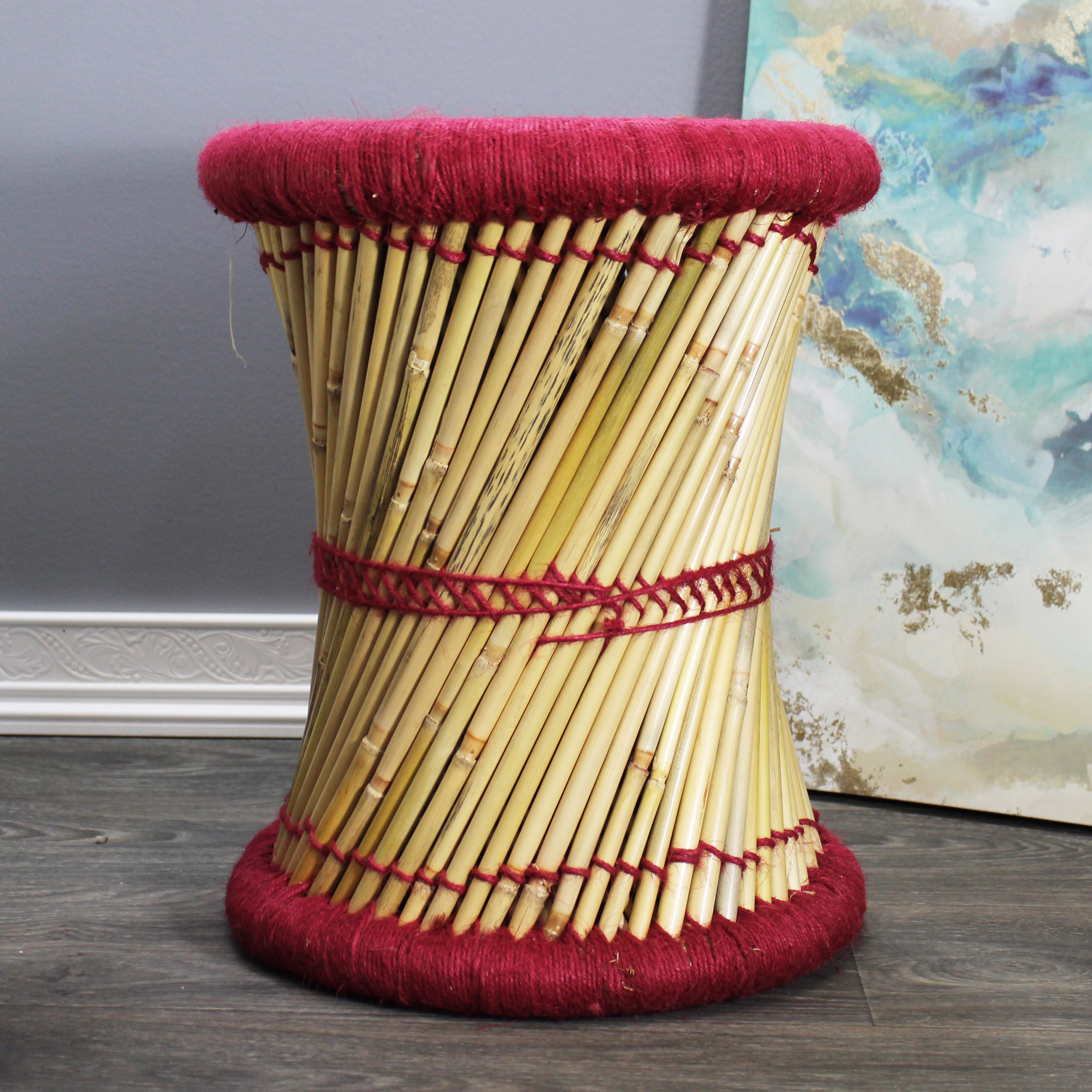 natural geo moray decorative handwoven jute accent stool (set of 2) natural geo moray decorative handwoven jute accent stool (set of 2)