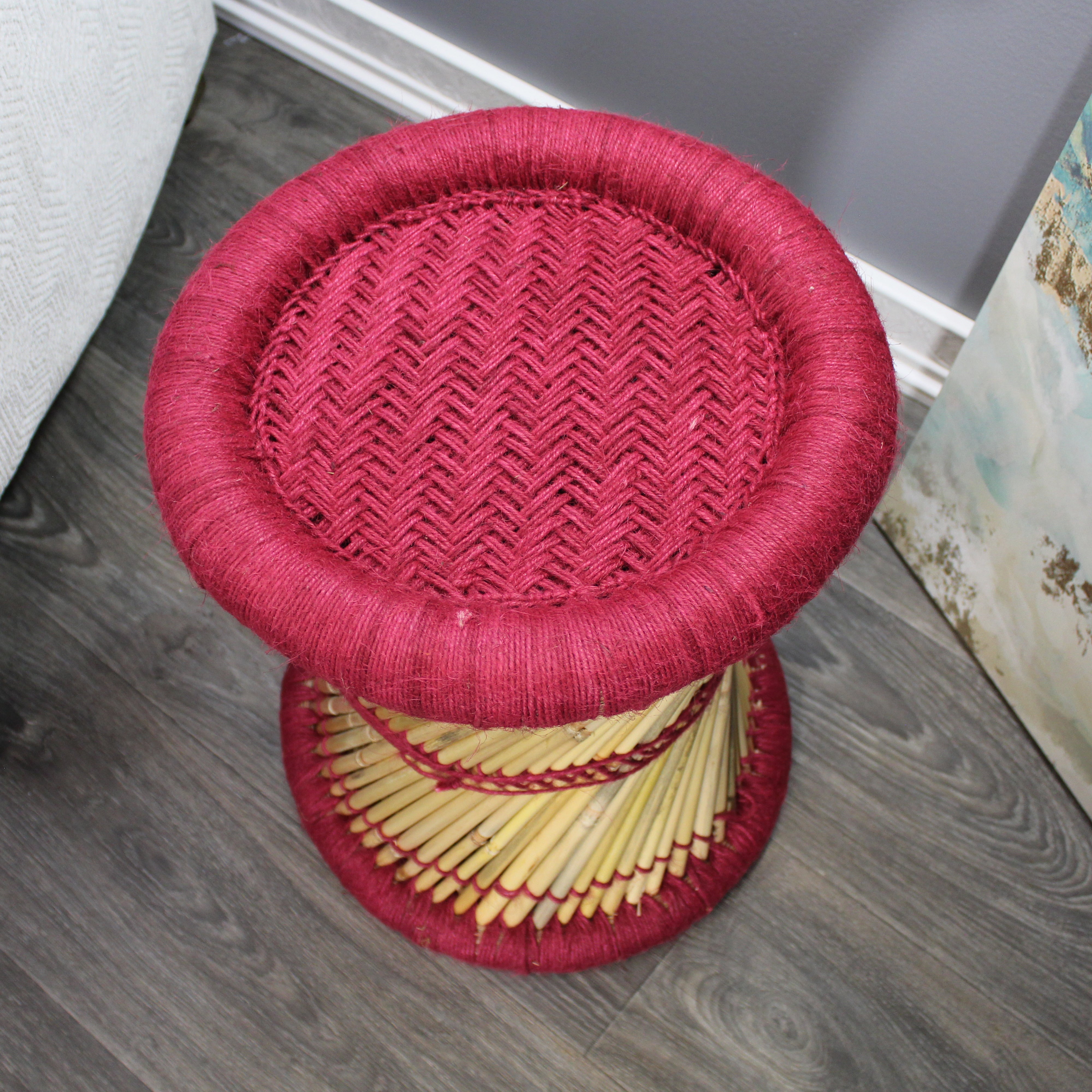 natural geo moray decorative handwoven jute accent stool natural geo moray decorative handwoven jute accent stool