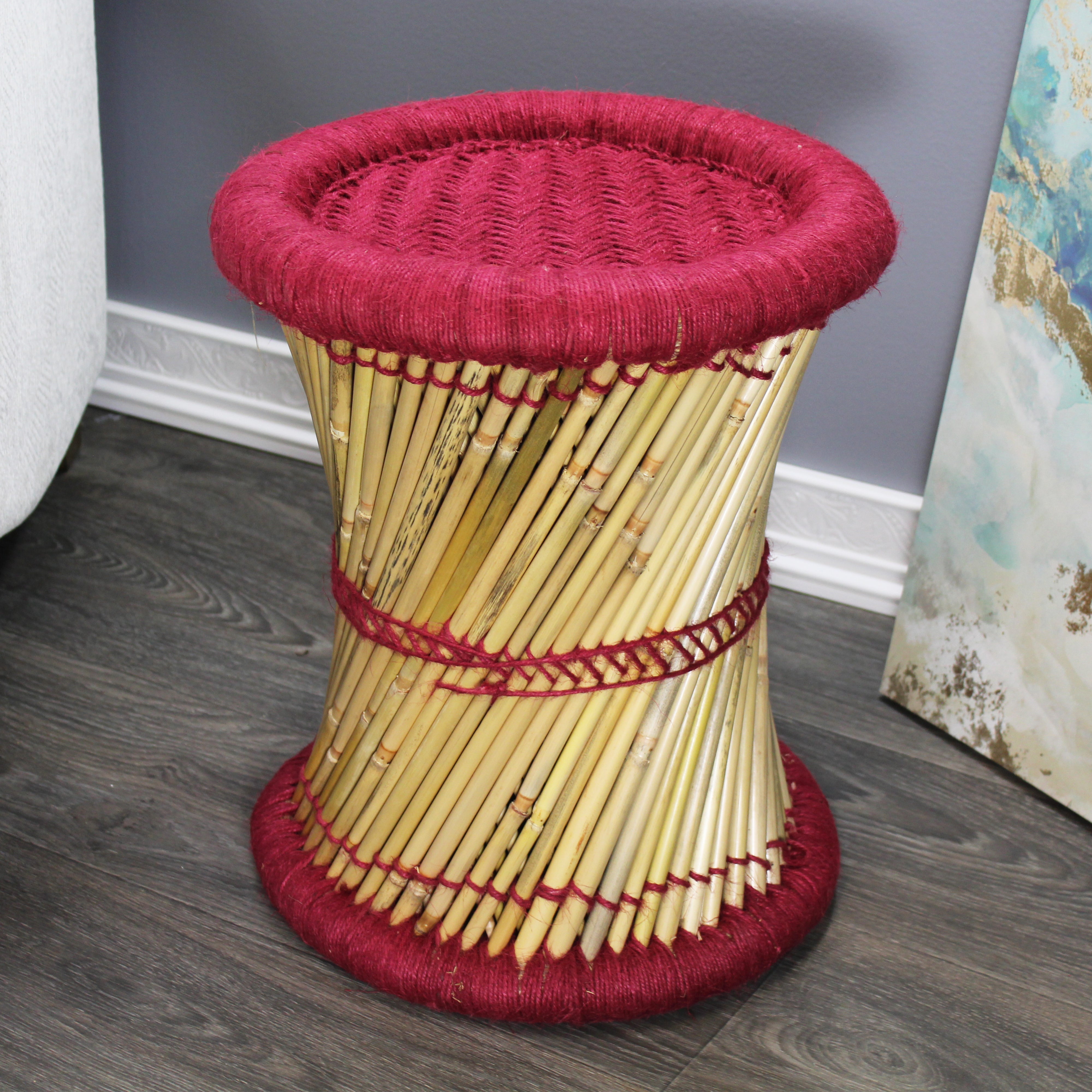 natural geo moray decorative handwoven jute accent stool natural geo moray decorative handwoven jute accent stool