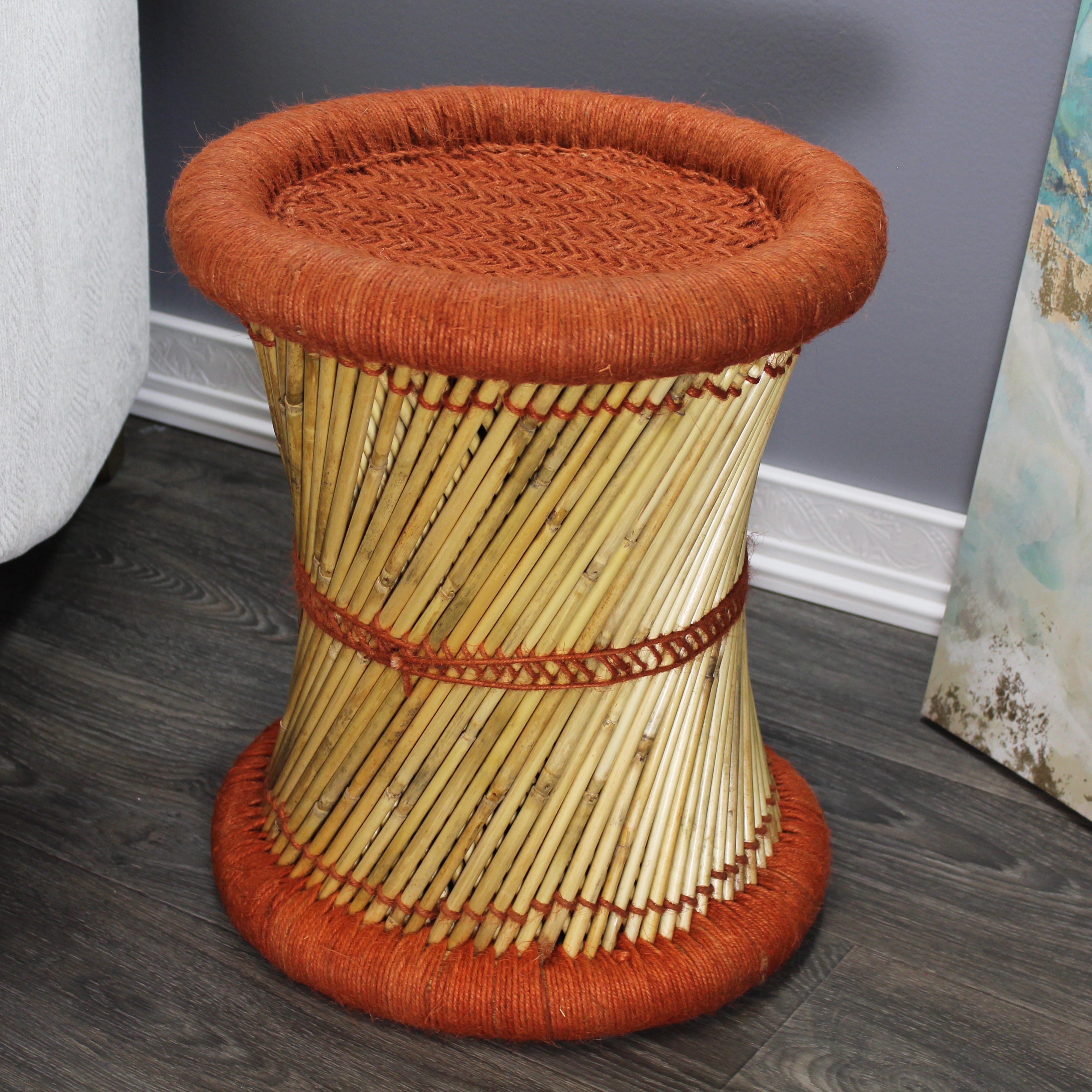 natural geo moray decorative handwoven jute accent stool natural geo moray decorative handwoven jute accent stool