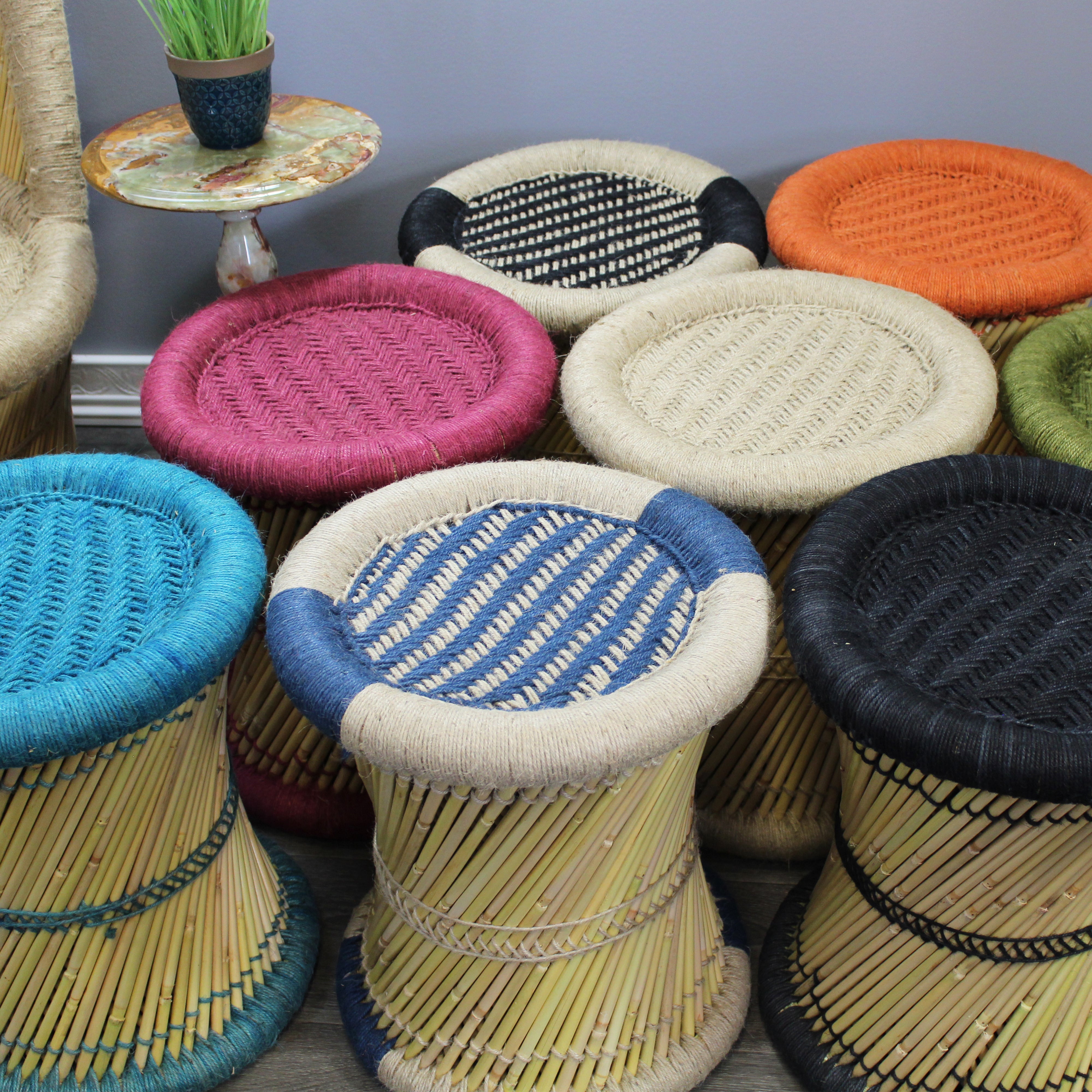 natural geo moray decorative handwoven jute accent stool natural geo moray decorative handwoven jute accent stool