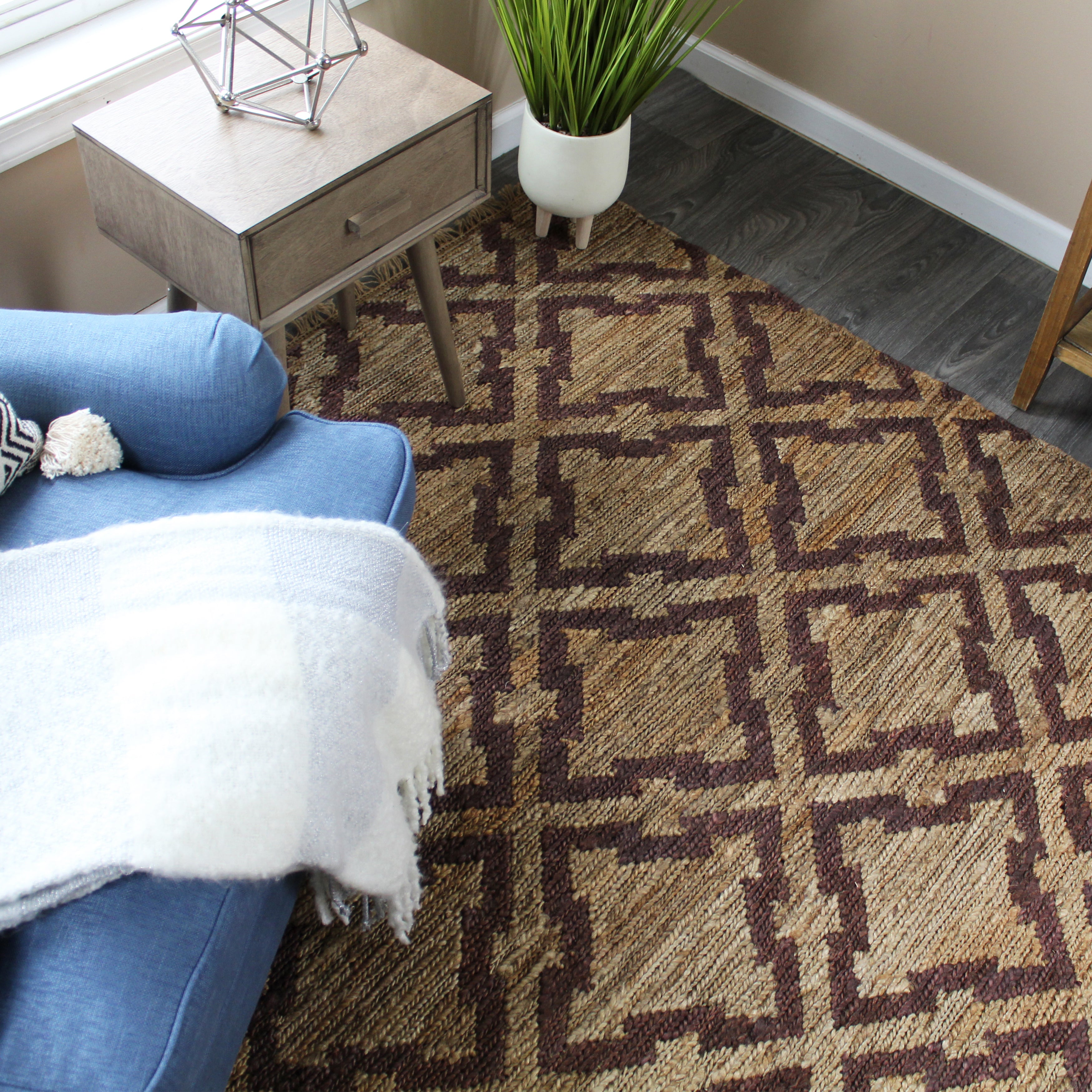 natural geo spontaneous jute handwoven geometric natural/brown area rug natural geo spontaneous jute handwoven geometric natural/brown area rug
