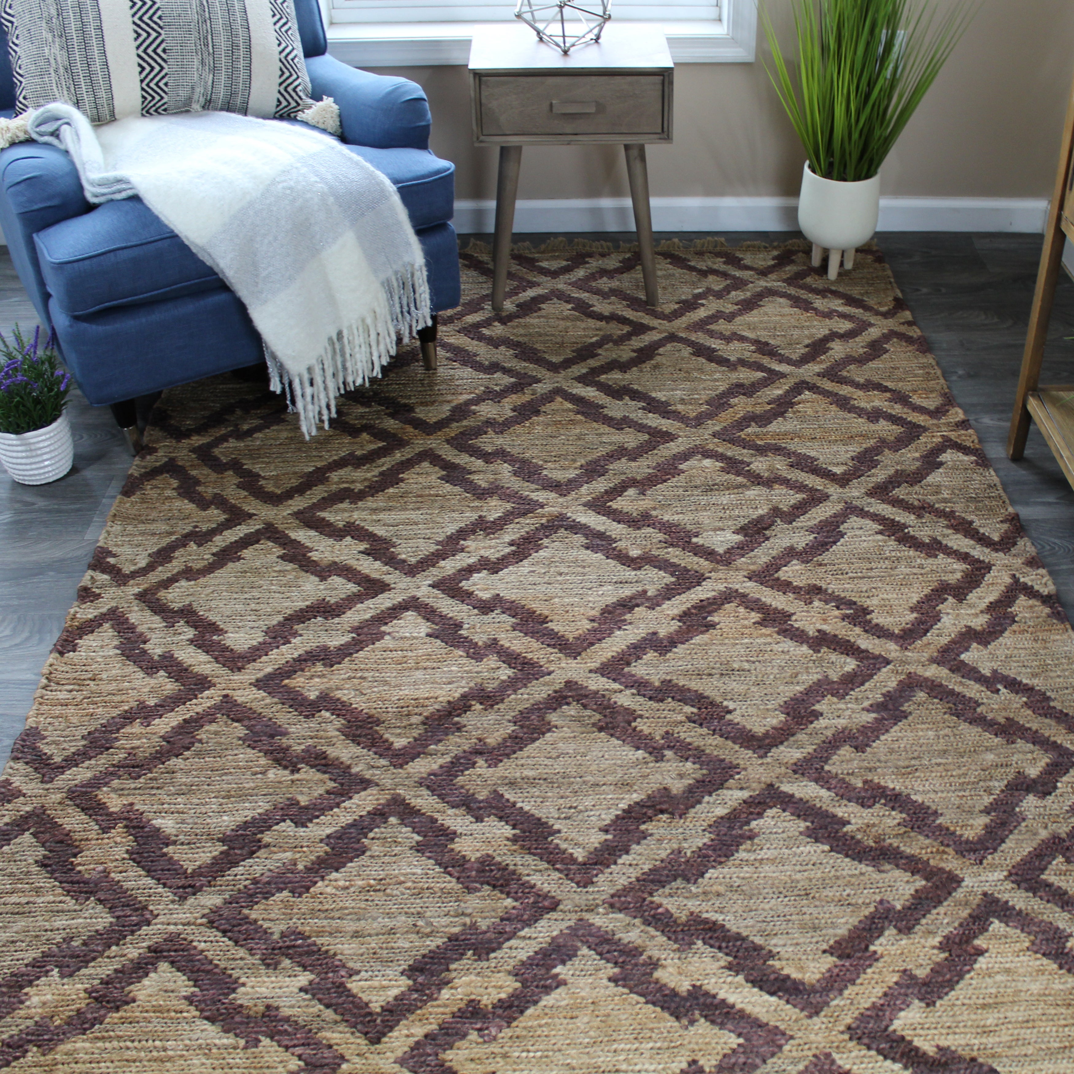 natural geo spontaneous jute handwoven geometric natural/brown area rug natural geo spontaneous jute handwoven geometric natural/brown area rug