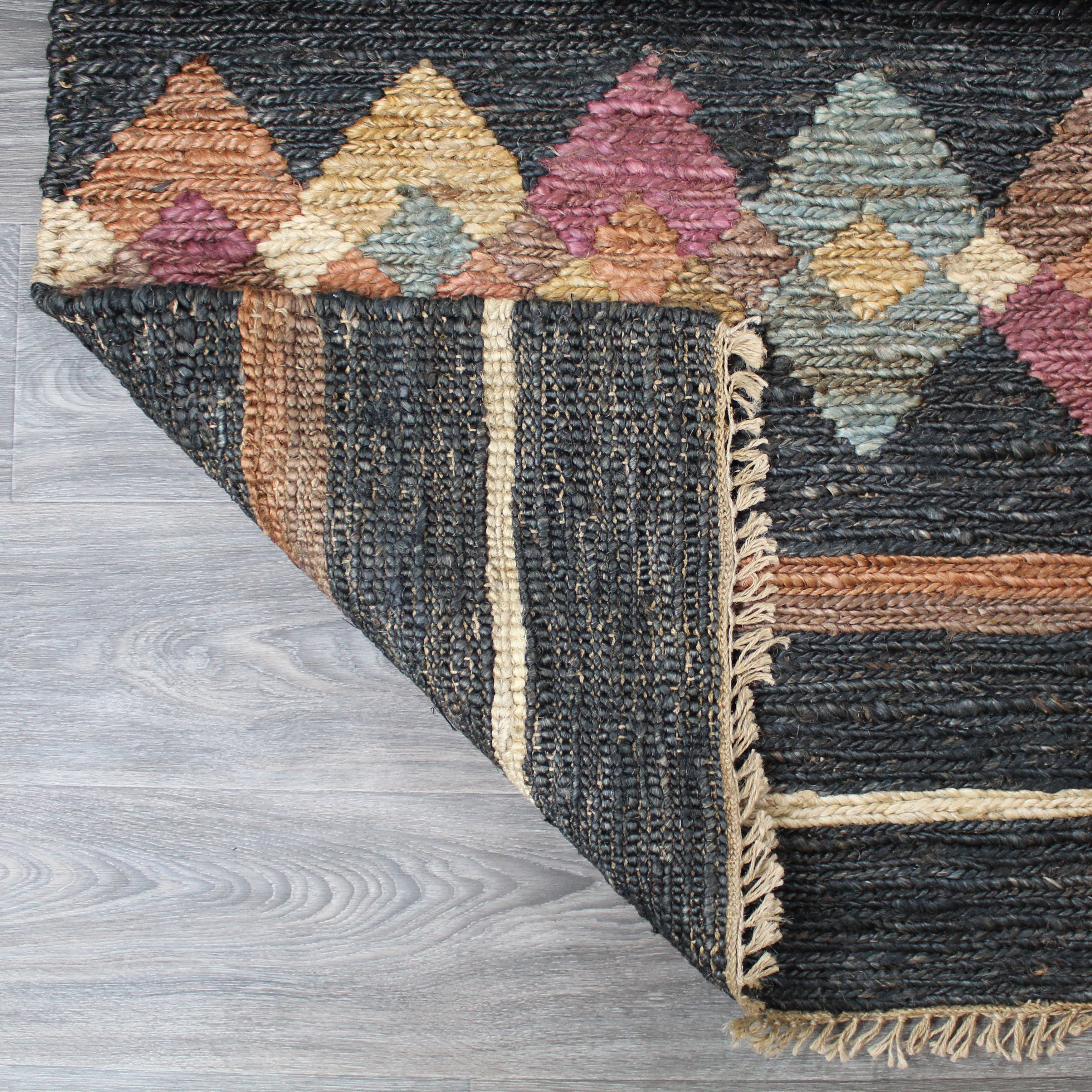 natural geo spontaneous jute handwoven charcoal/multi abstract area rug natural geo spontaneous jute handwoven charcoal/multi abstract area rug