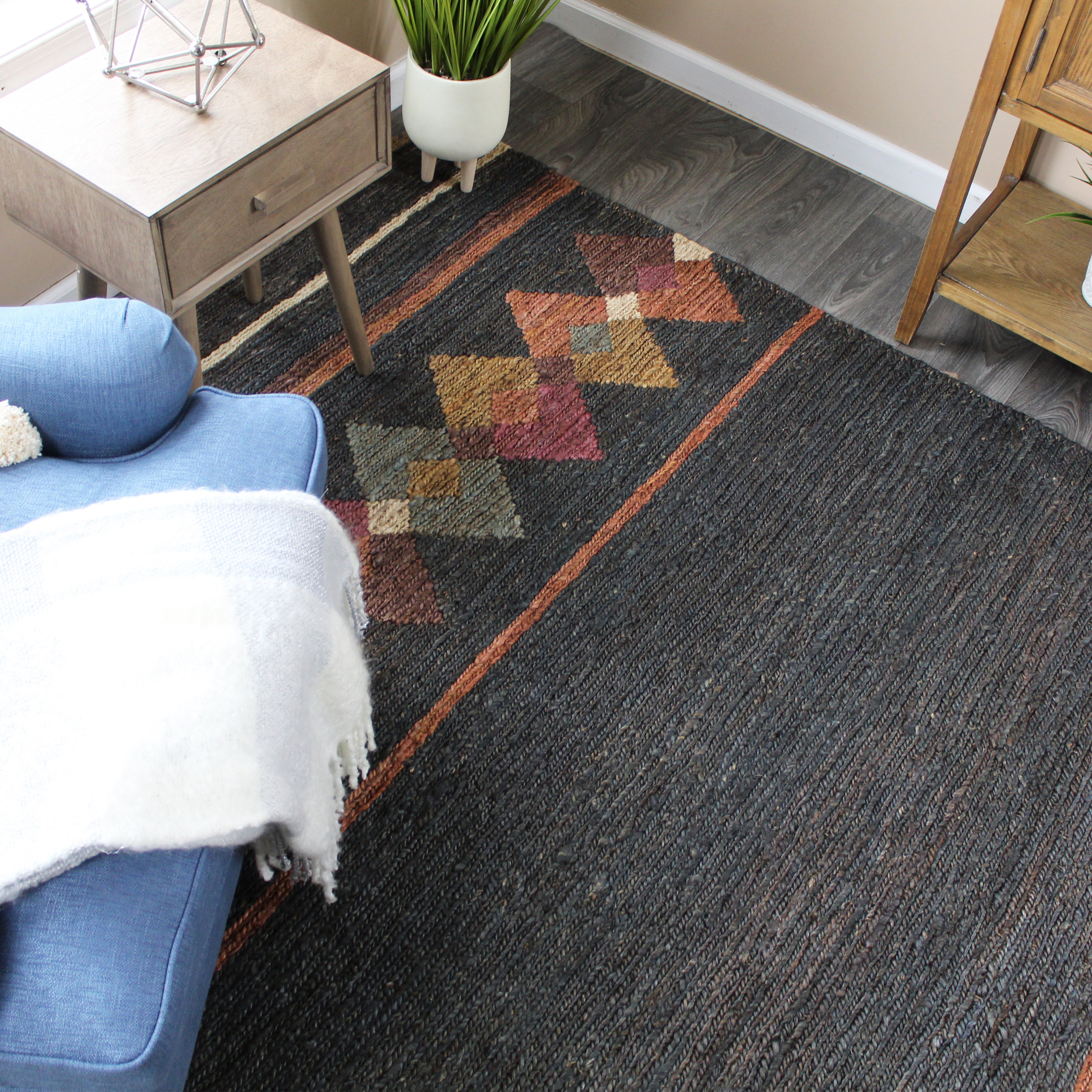 natural geo spontaneous jute handwoven charcoal/multi abstract area rug natural geo spontaneous jute handwoven charcoal/multi abstract area rug