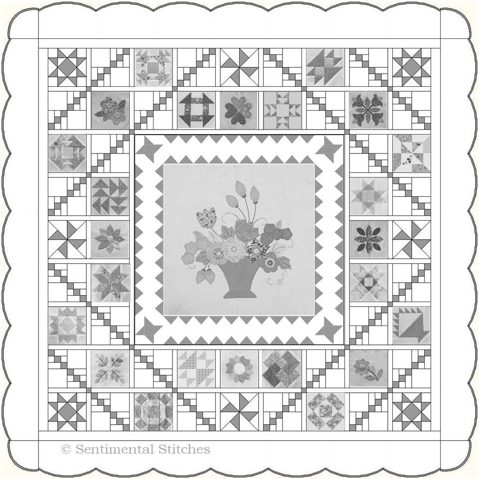 3030QuiltBlack_Whitew 3030 Quilt - Complete Pattern - Image 1