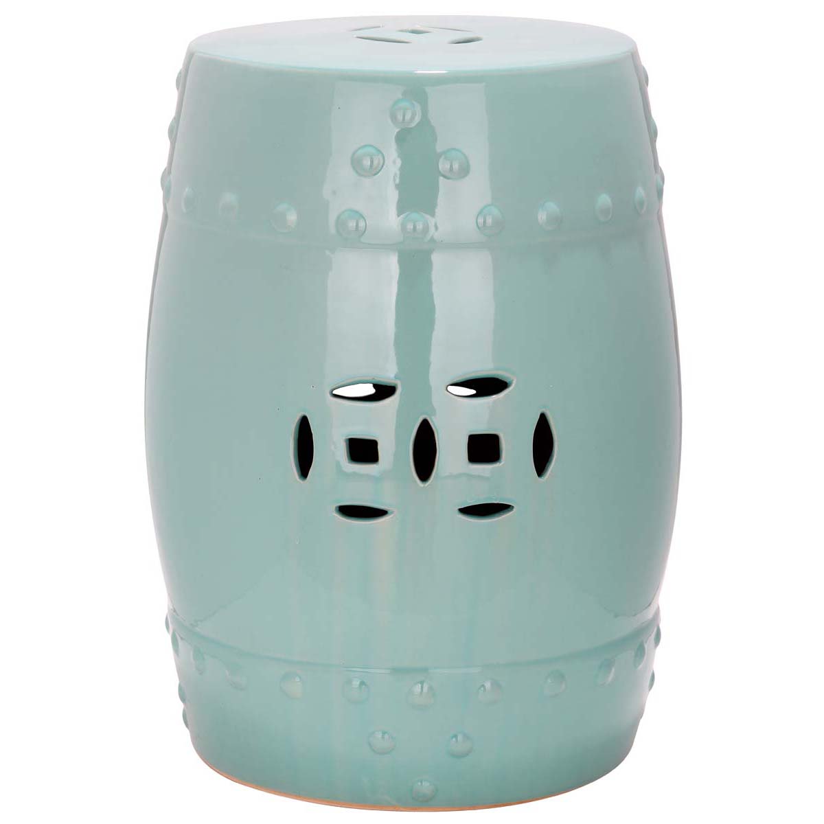 ACS4516C Light Aqua Modern Ming Garden Stool | Safavieh - ACS4516 - Image 1