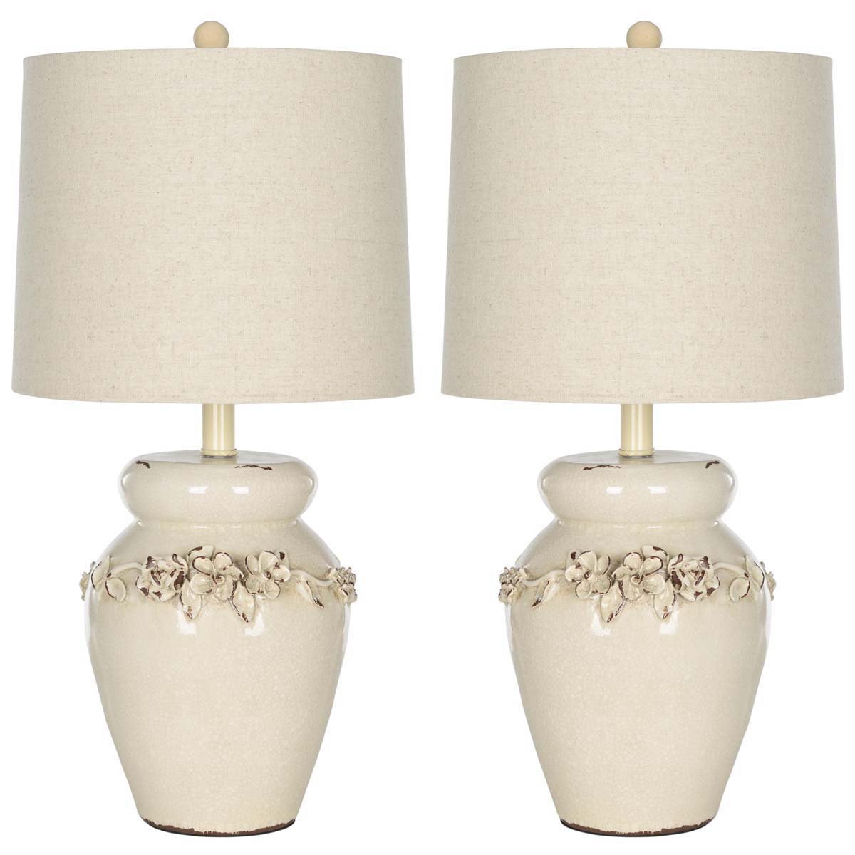 LIT4043A-SET2 Safavieh Marquesa 24 Inch H Vase Lamp-Cream (Set of 2) - Image 1