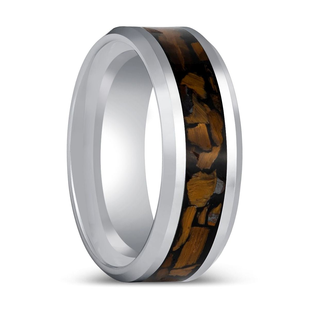 tpoint-silver-tungsten-ring-tiger-eye-chips-inlay-jdtr1002-8-7-aydins-jewelry-941750 TPOINT | Silver Tungsten Ring Tiger Eye Chips Inlay - Image 1