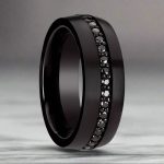 VALIANT | Black Tungsten Ring with Black Sapphires